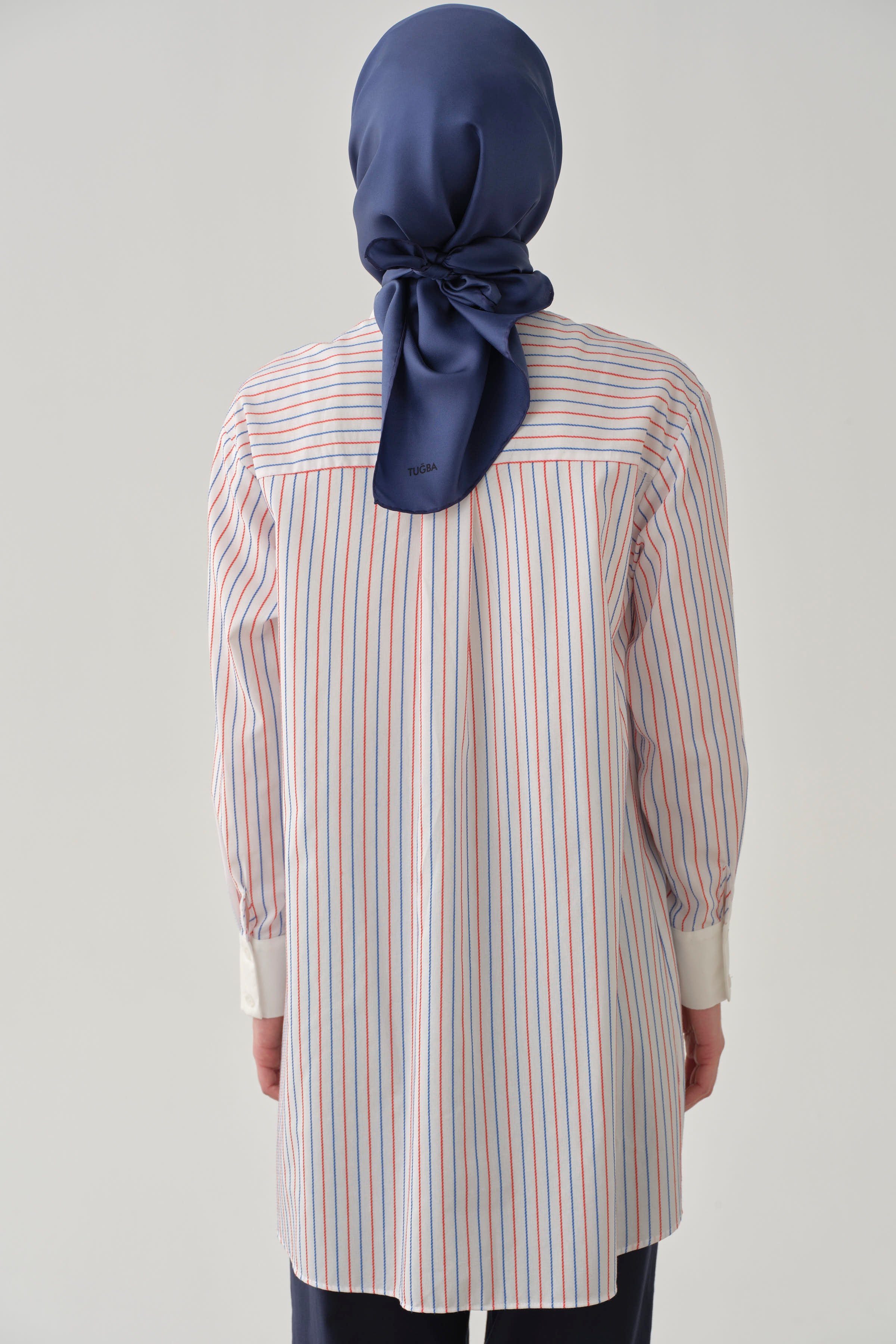 Roba Kesikli Çizgili Tunik - Kırmızı TUGBA