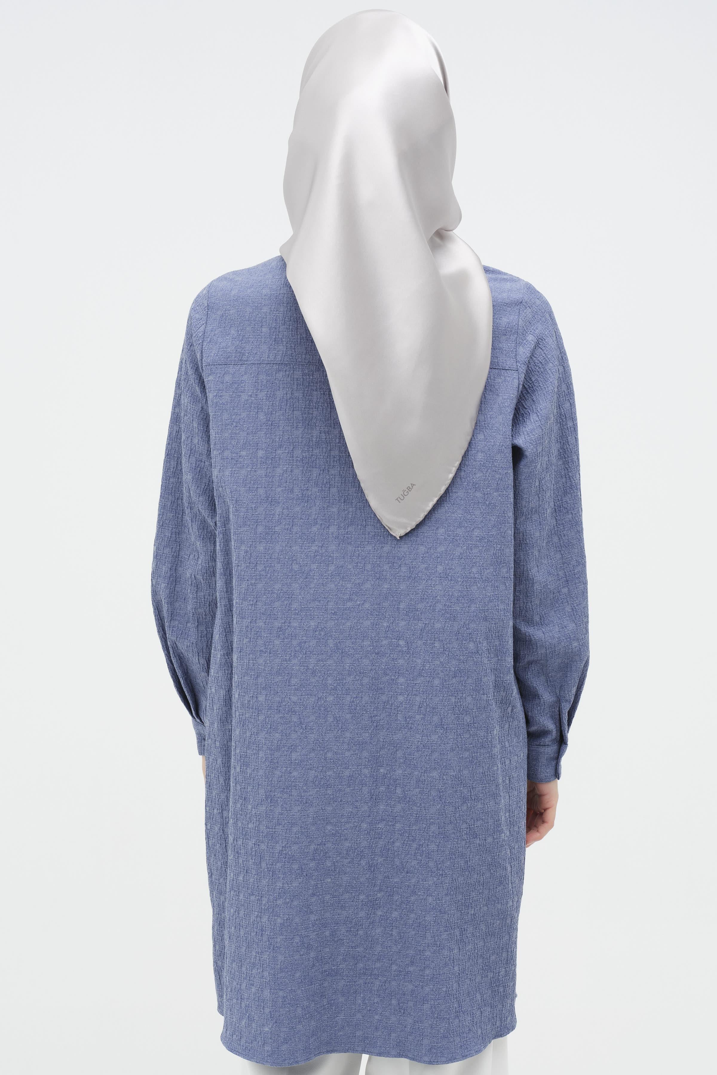 Robalı Gizli Patlı Tunik - İndigo TUGBA