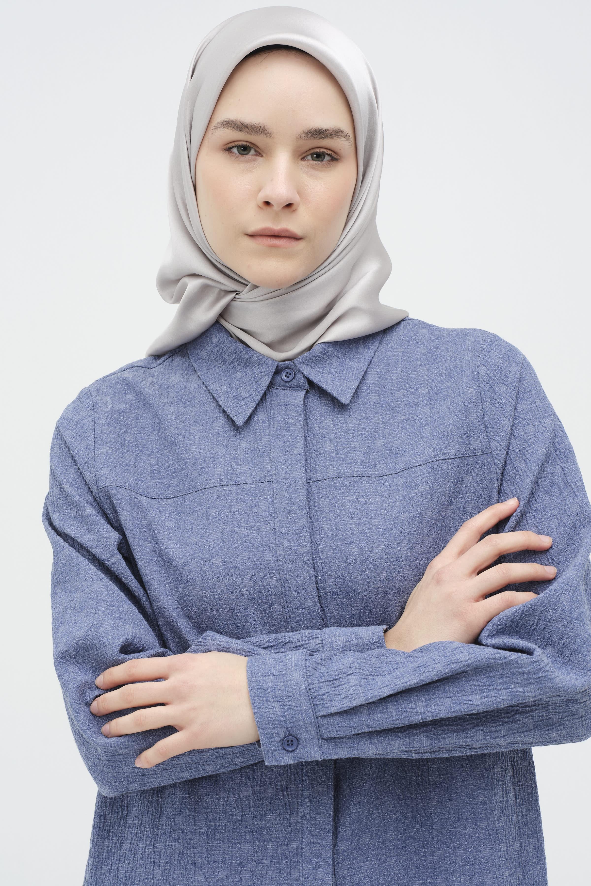 Robalı Gizli Patlı Tunik - İndigo TUGBA