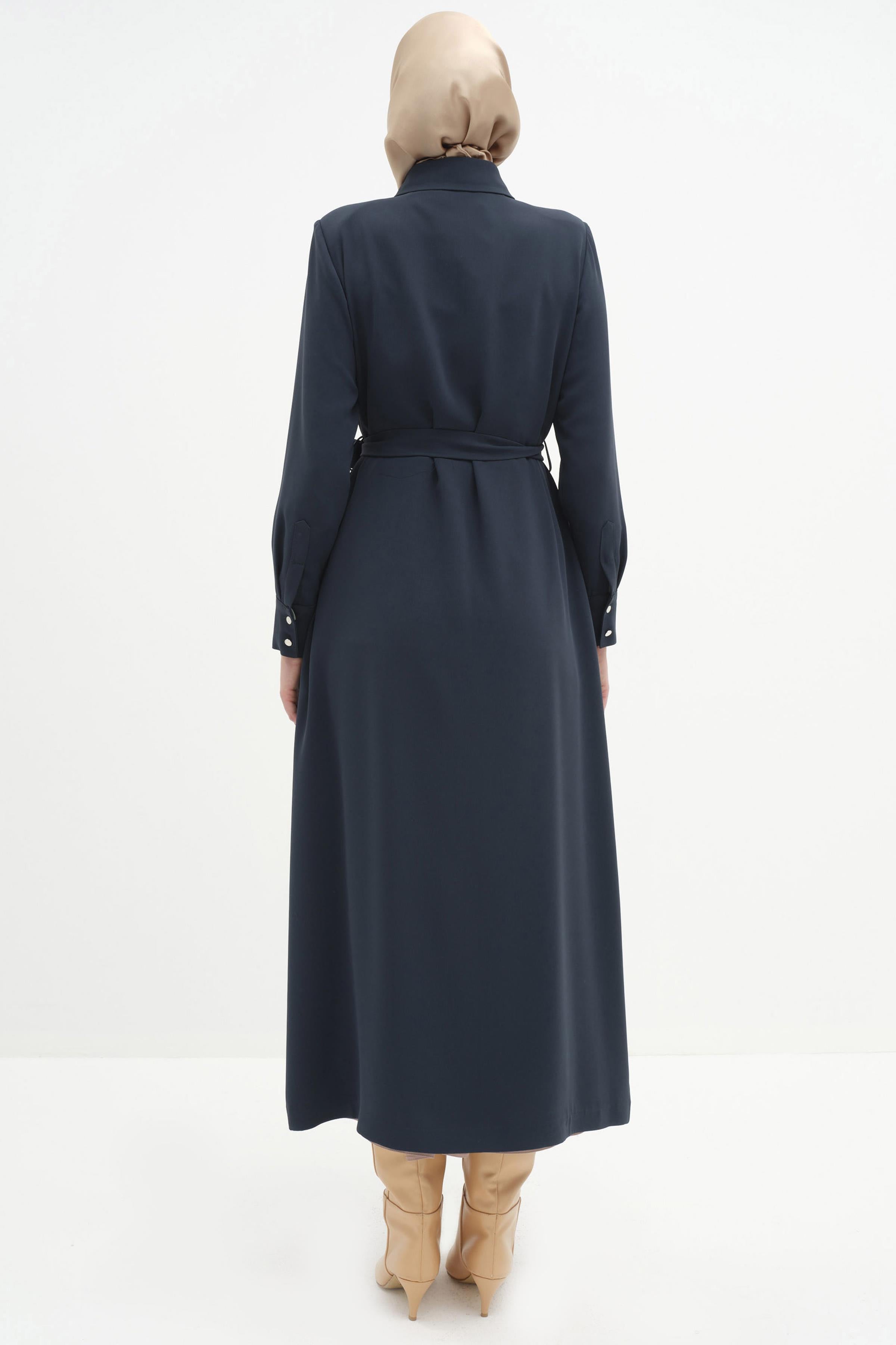 Robası Plise Detaylı Pardesü - Zümrüt TUGBA