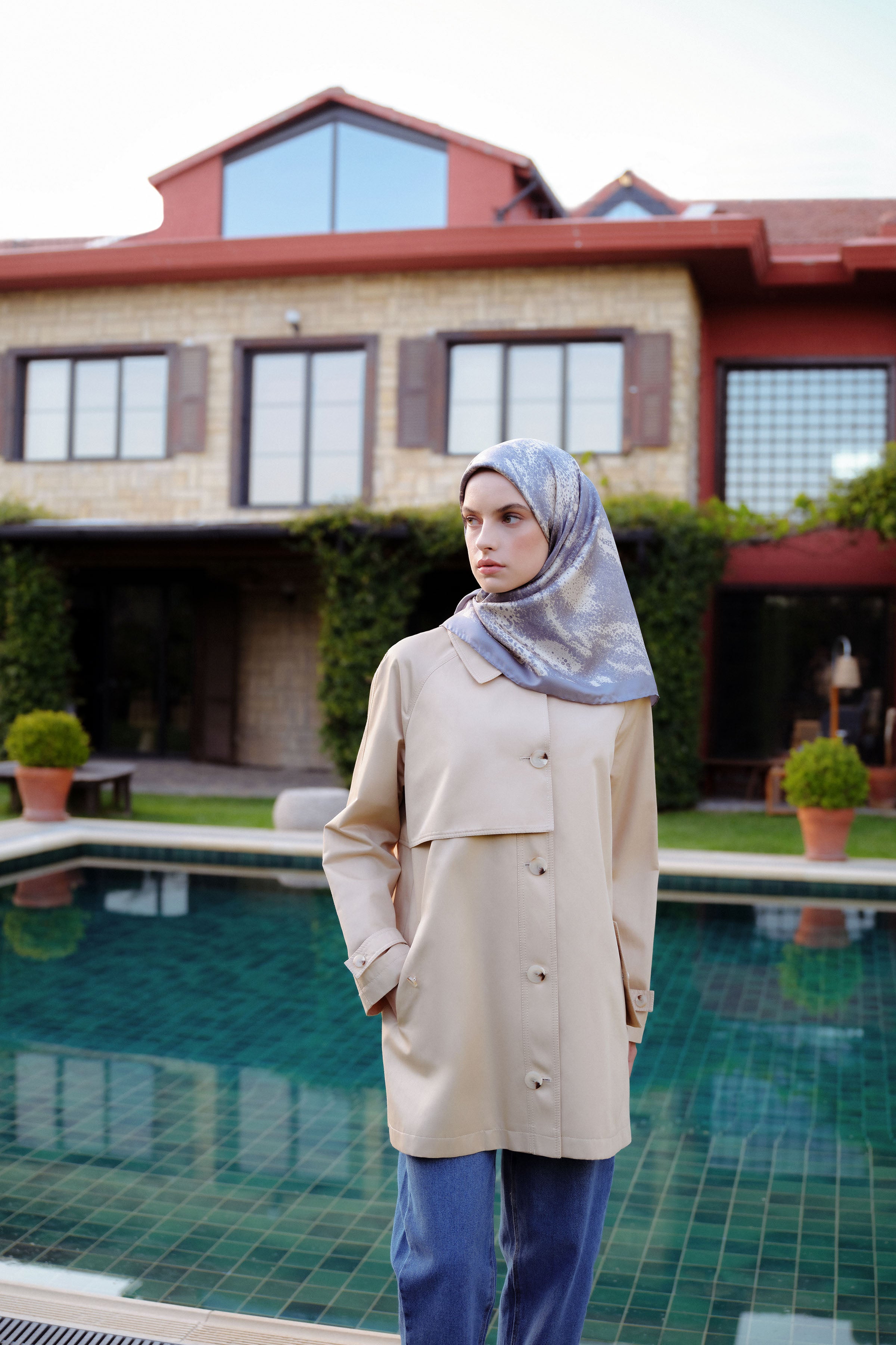 Rüzgarlık Detaylı Parka - Bej TUGBA