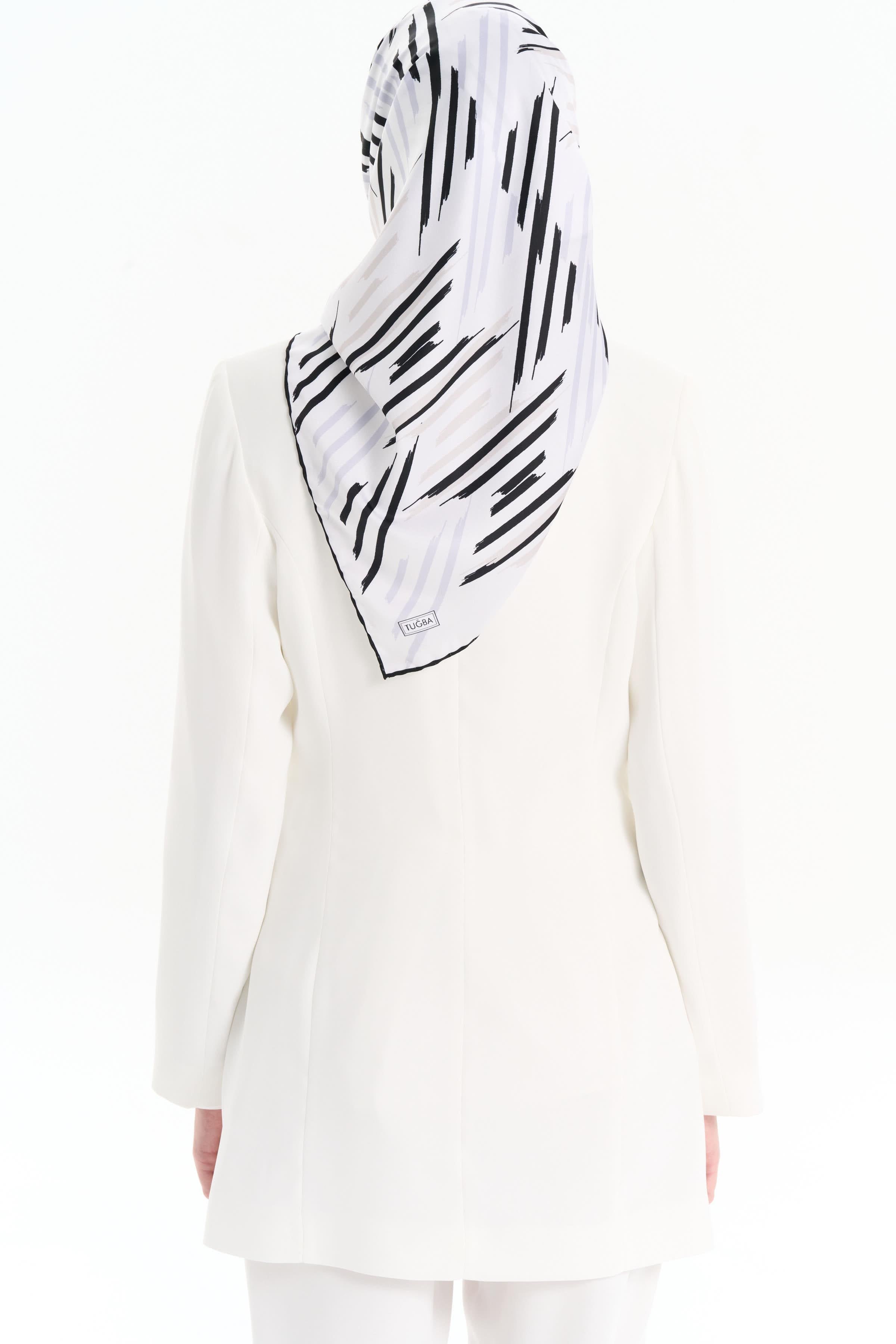 Şal Yakalı Çapraz Bağcık Detaylı Ceket - Ekru TUĞBA