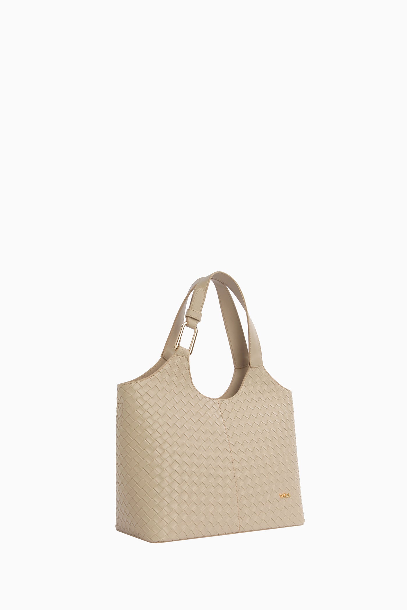 Hasır Örgü Desenli Çanta - Bej TUGBA
