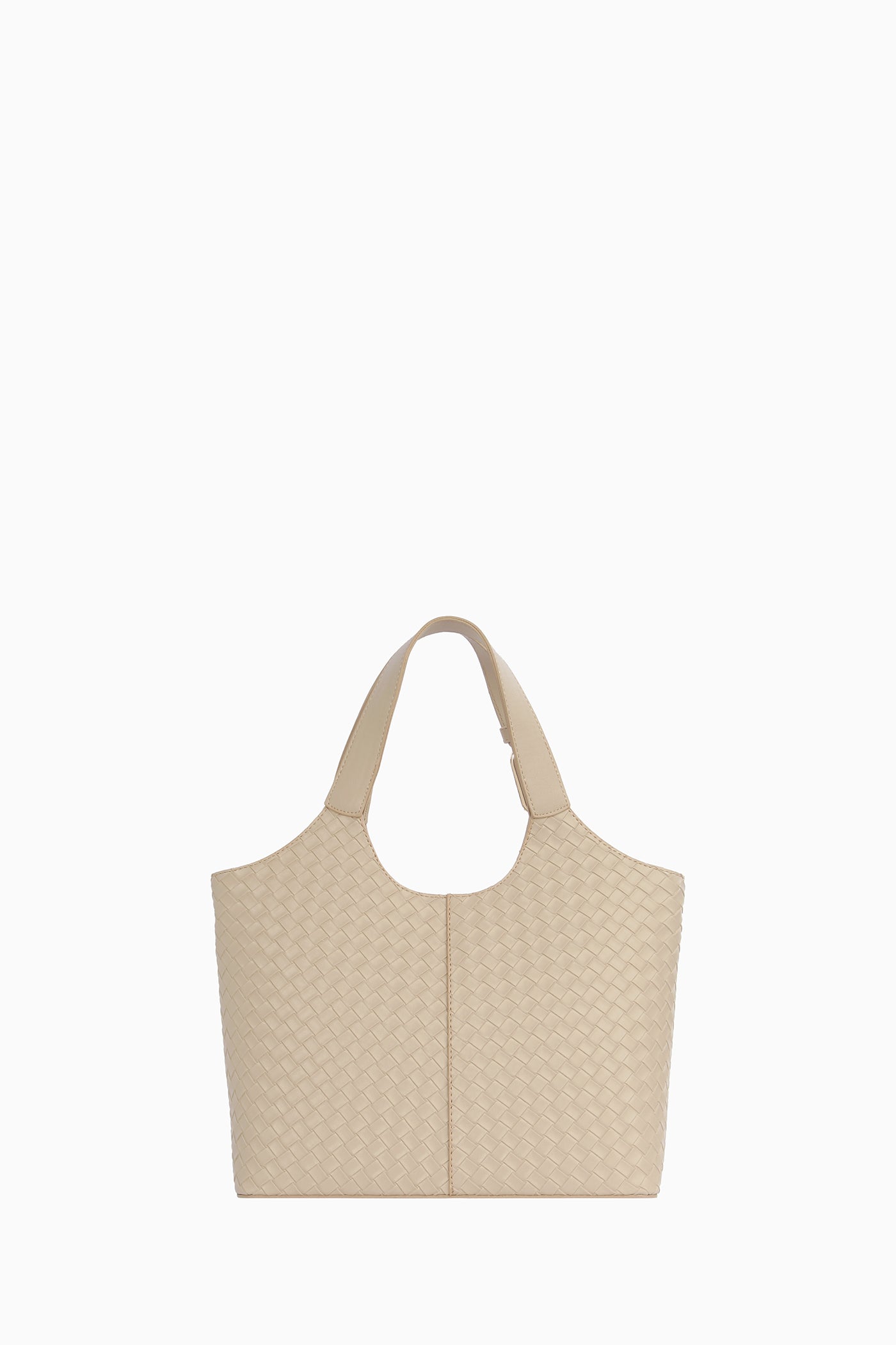 Hasır Örgü Desenli Çanta - Bej TUGBA