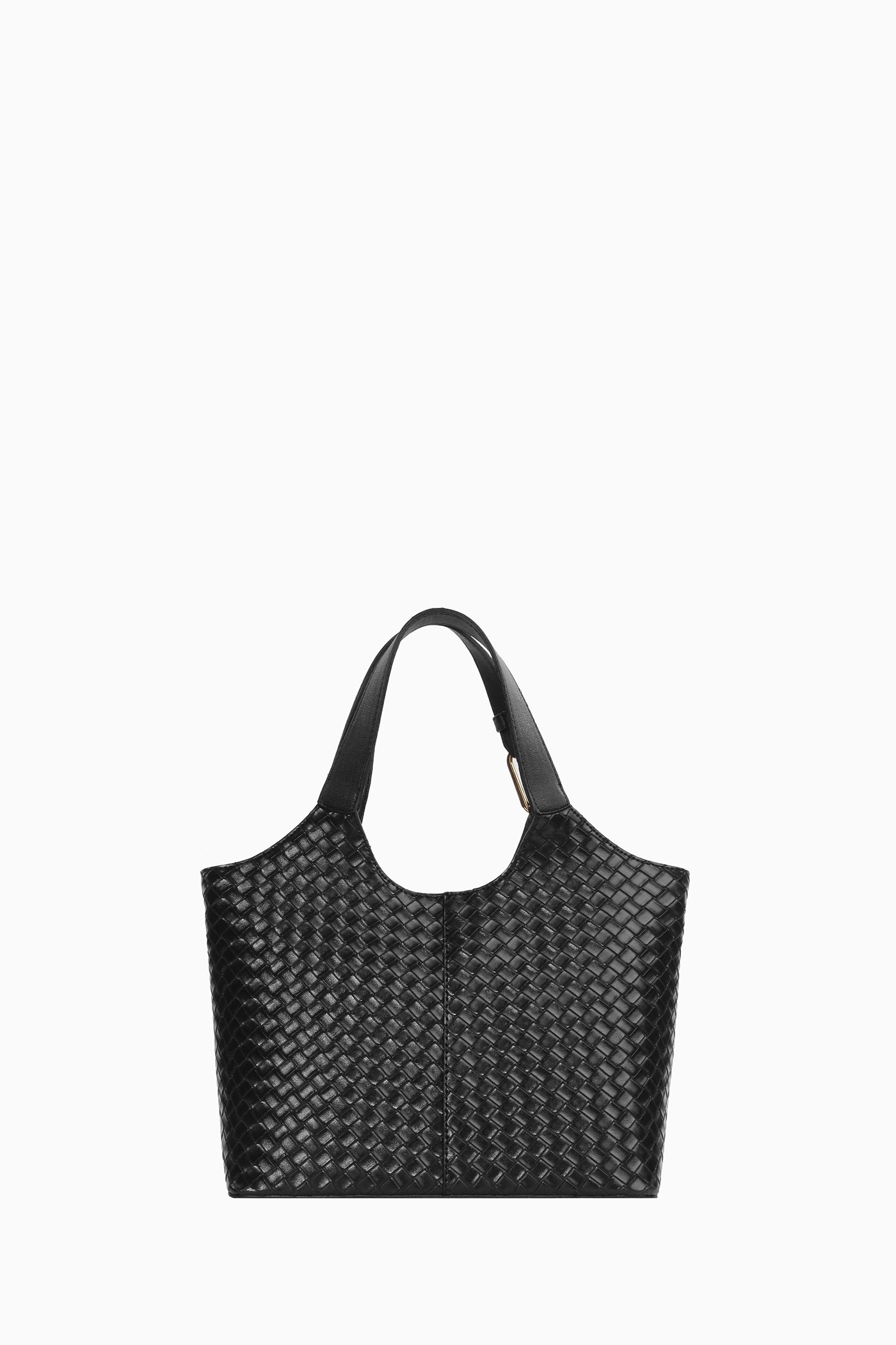 Hasır Örgü Desenli Çanta - Siyah TUGBA