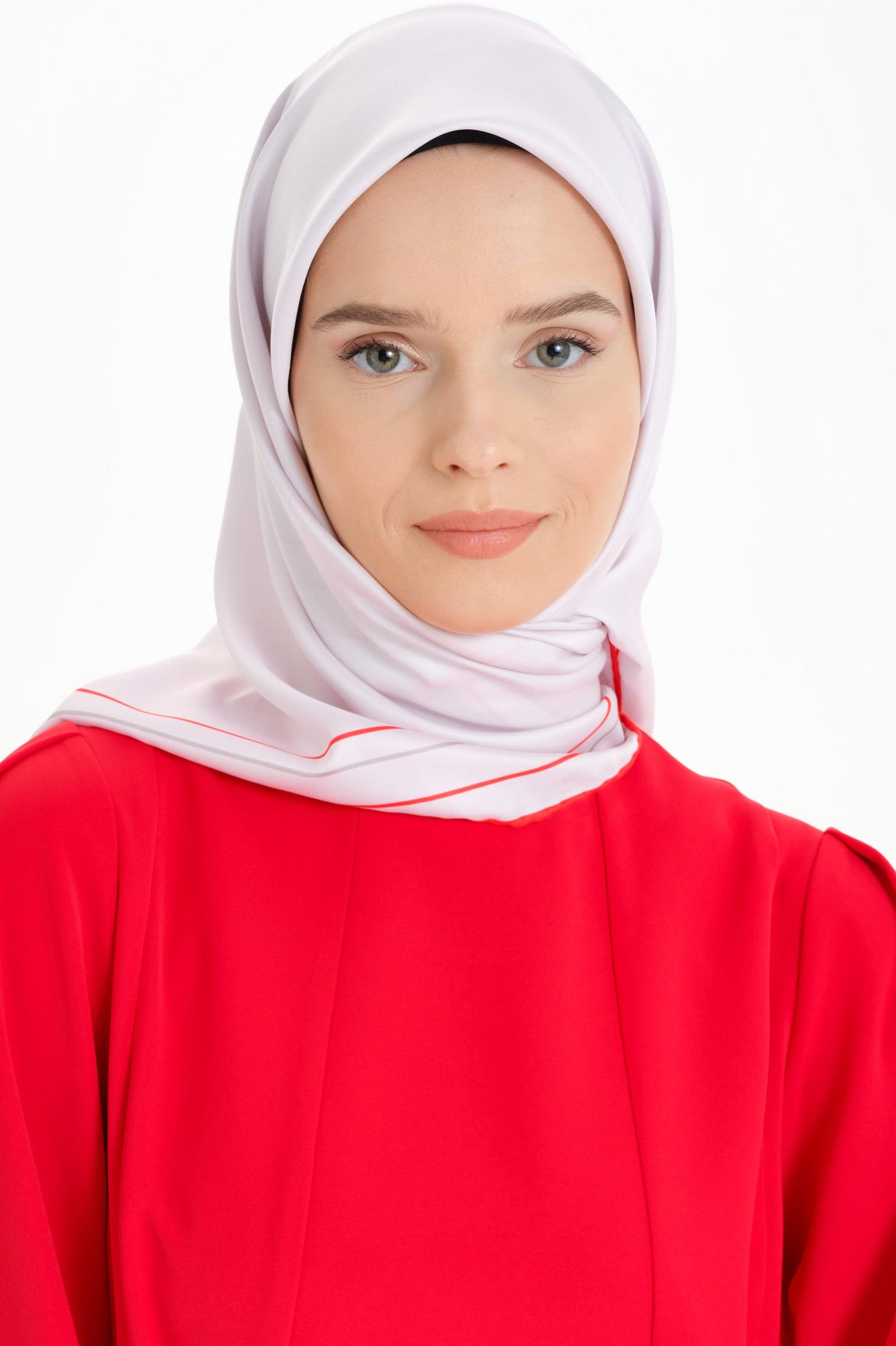 Şerit Çizgi Desenli Stil Eşarp - Bej TUGBA