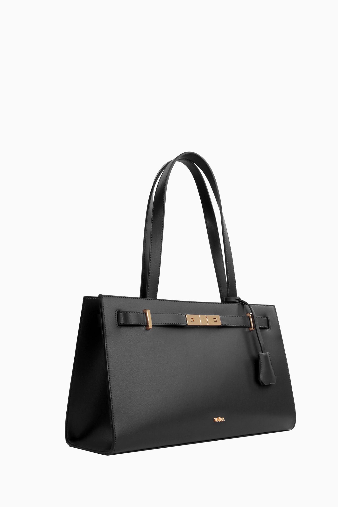 Şerit Kemer Detaylı Çanta - Siyah TUGBA
