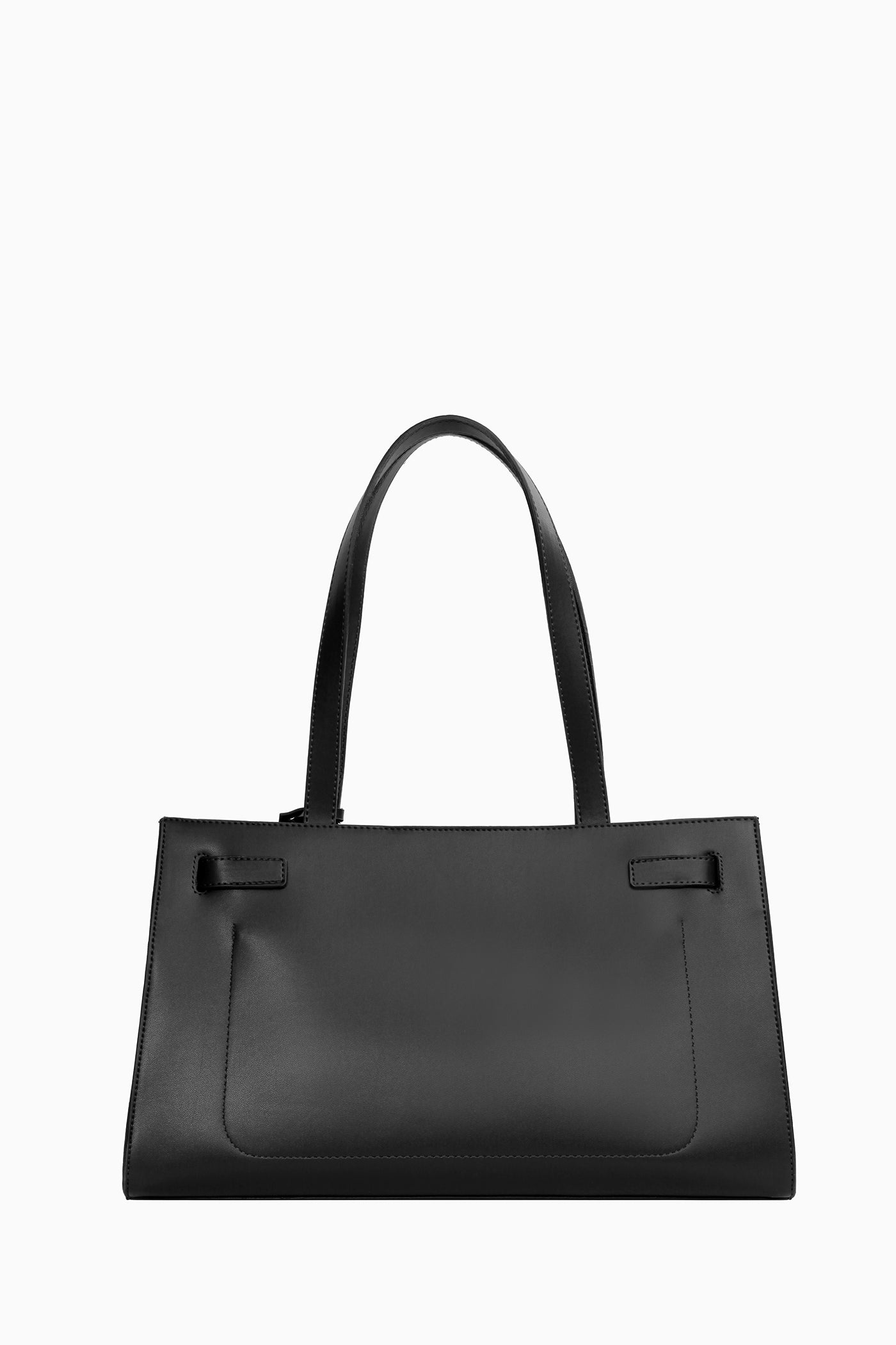 Şerit Kemer Detaylı Çanta - Siyah TUGBA