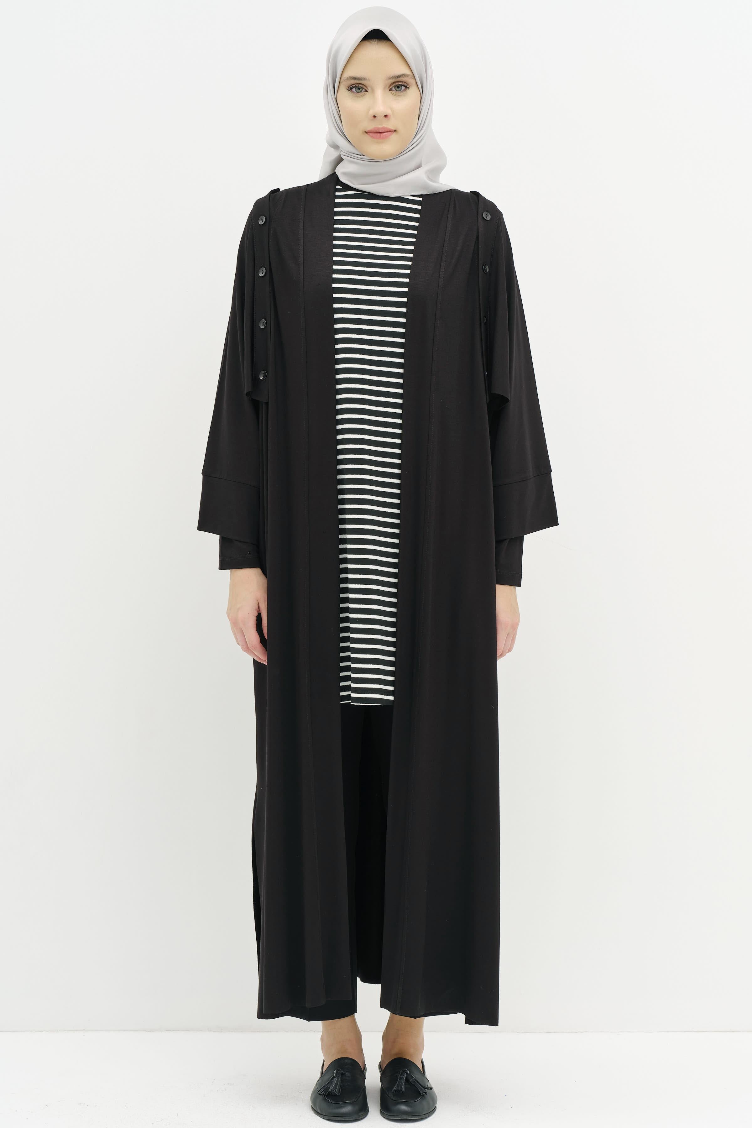 Seyyar Kollu İkili Örme Takım - Siyah TUGBA