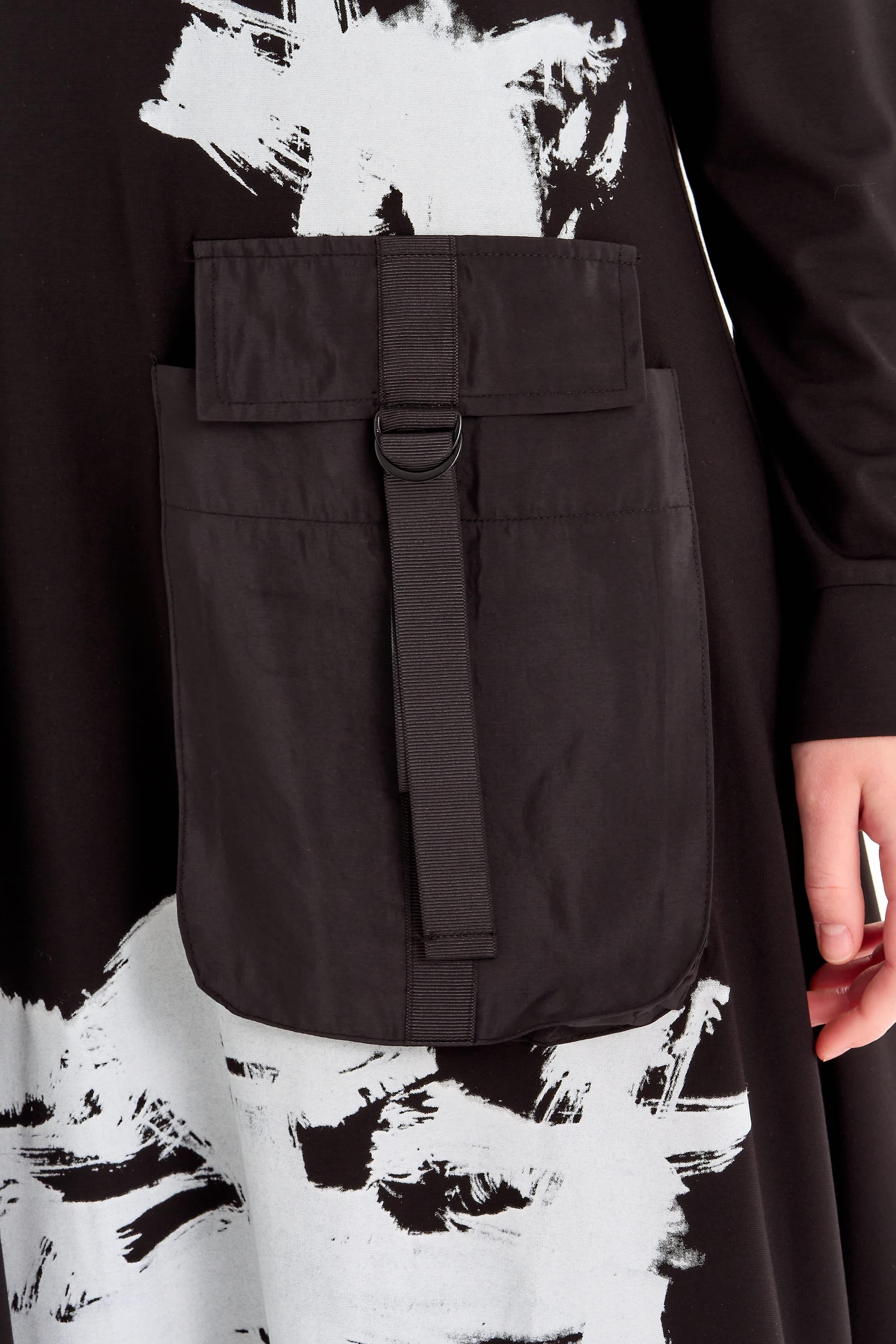 Sıfır Yaka Elbise - Siyah TUGBA