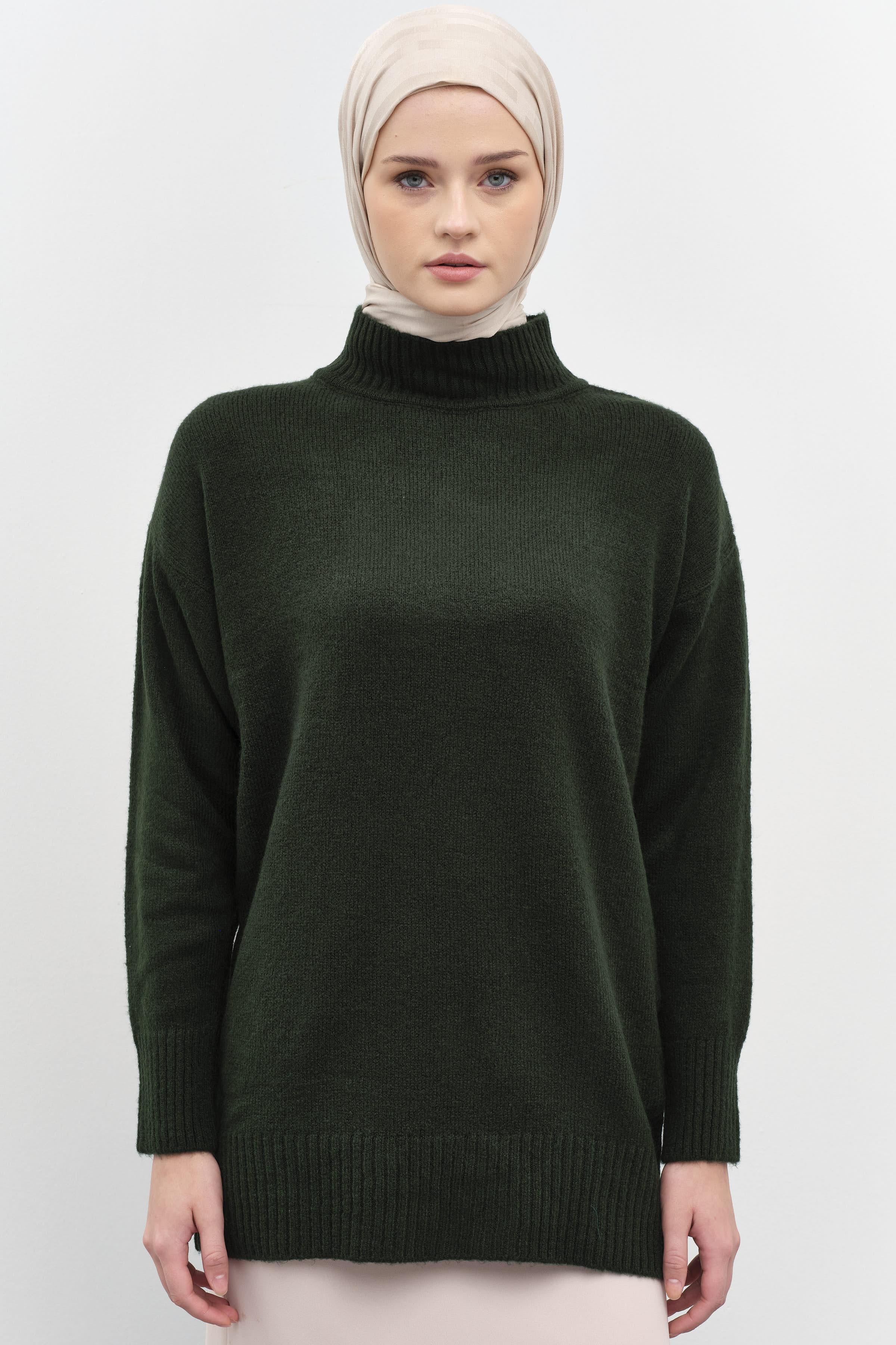 Sıfır Yaka Triko Tunik - Nefti TUGBA