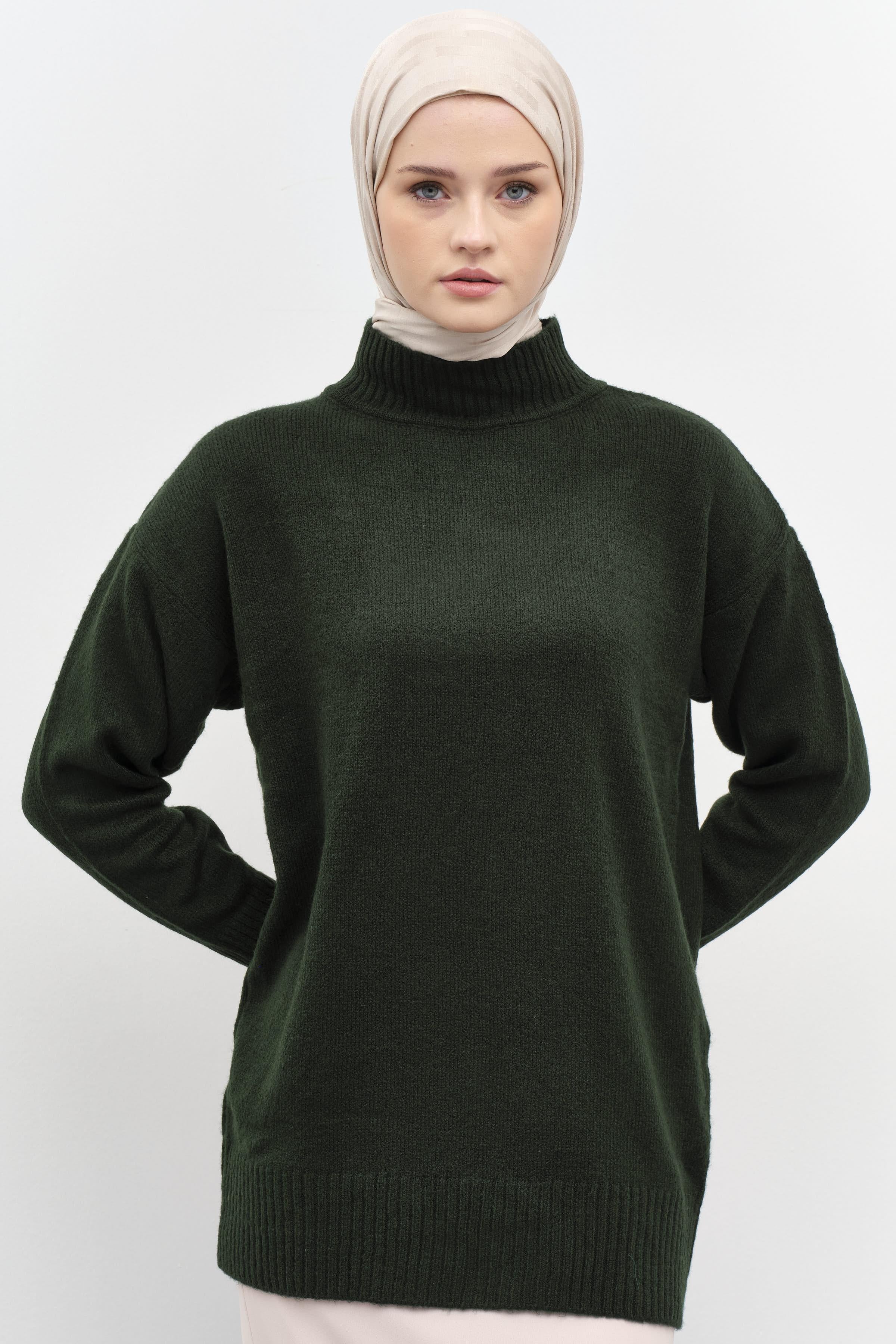 Sıfır Yaka Triko Tunik - Nefti TUGBA