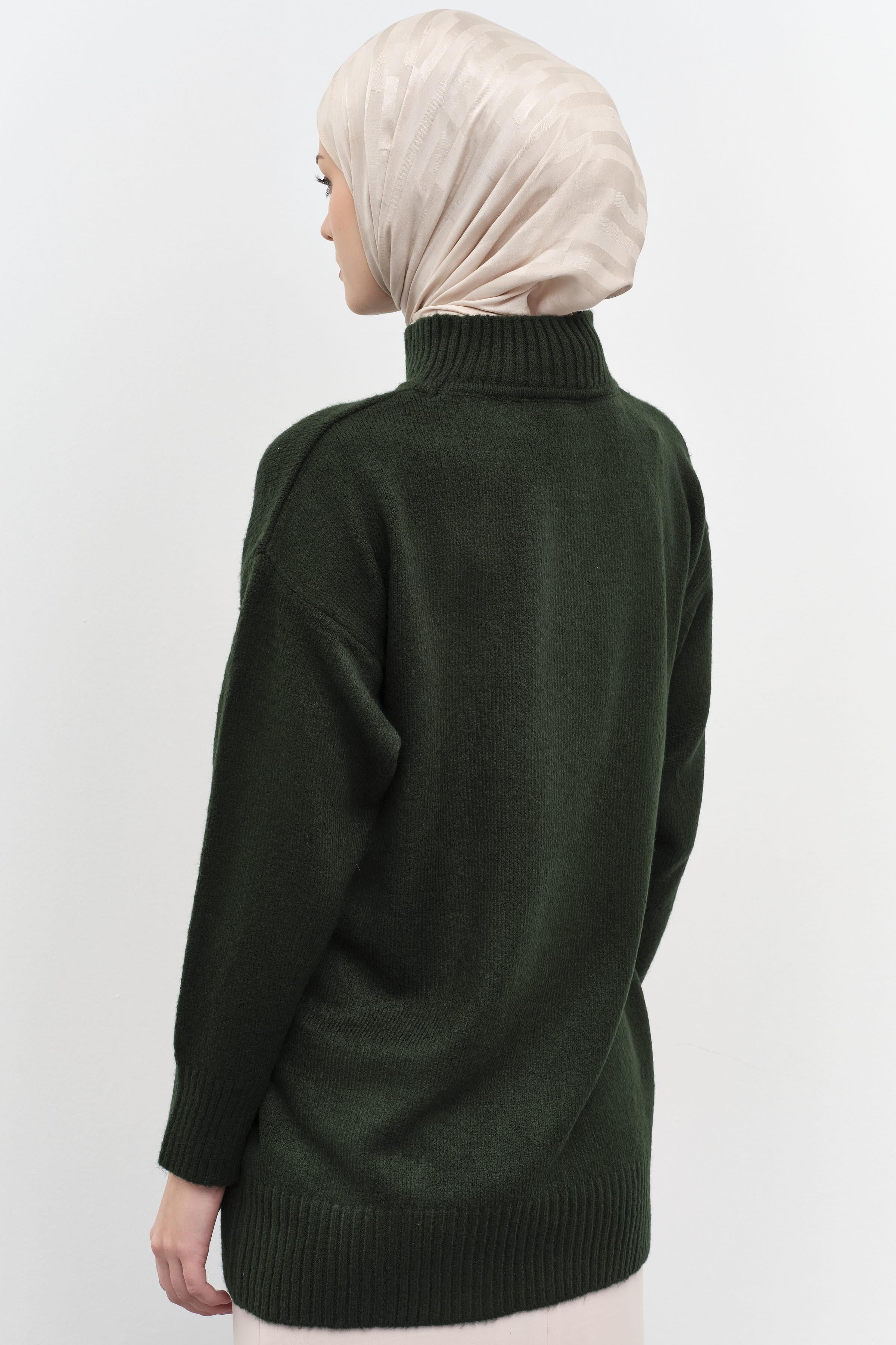 Sıfır Yaka Triko Tunik - Nefti TUGBA