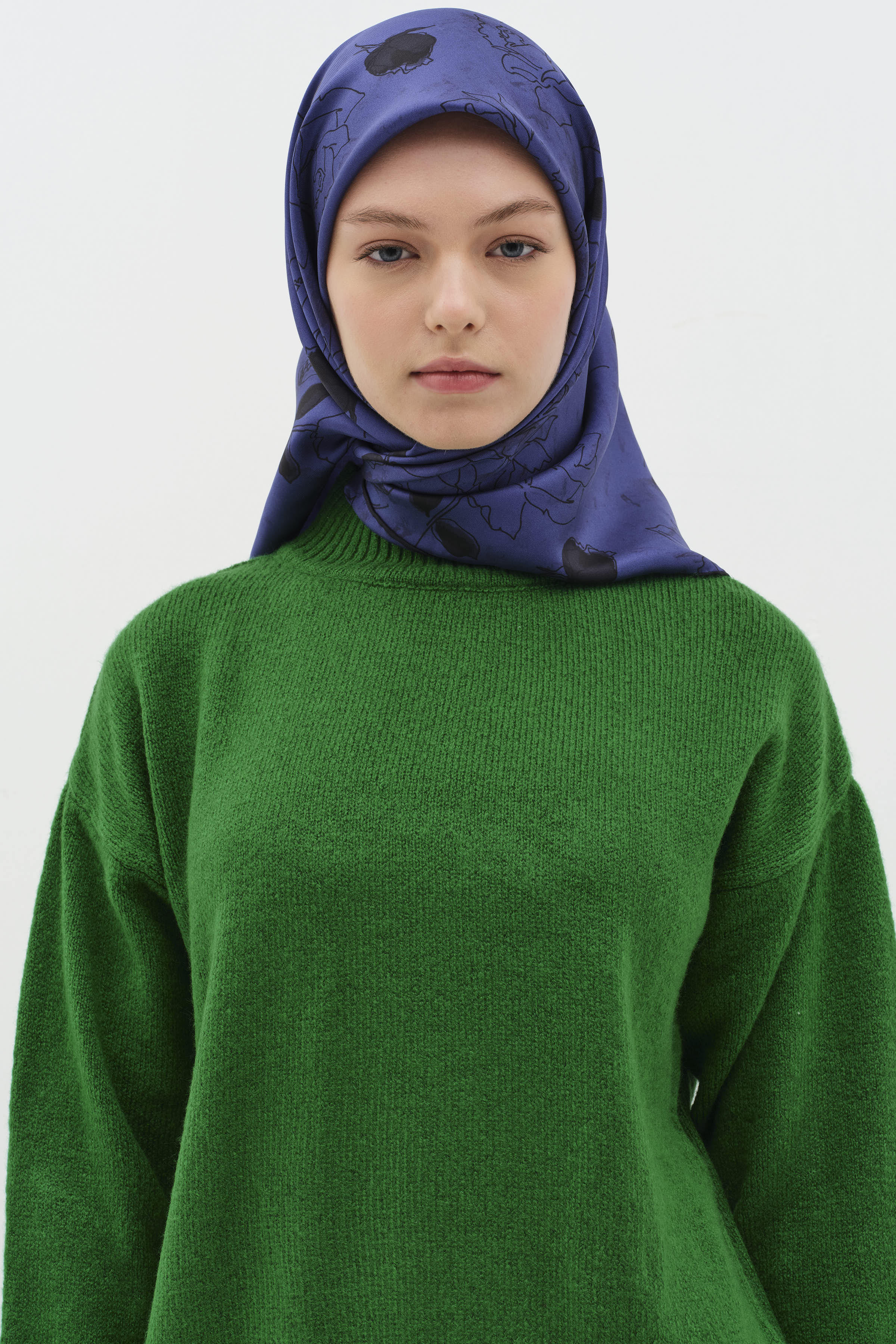 Sıfır Yaka Triko Tunik - Yeşil TUGBA