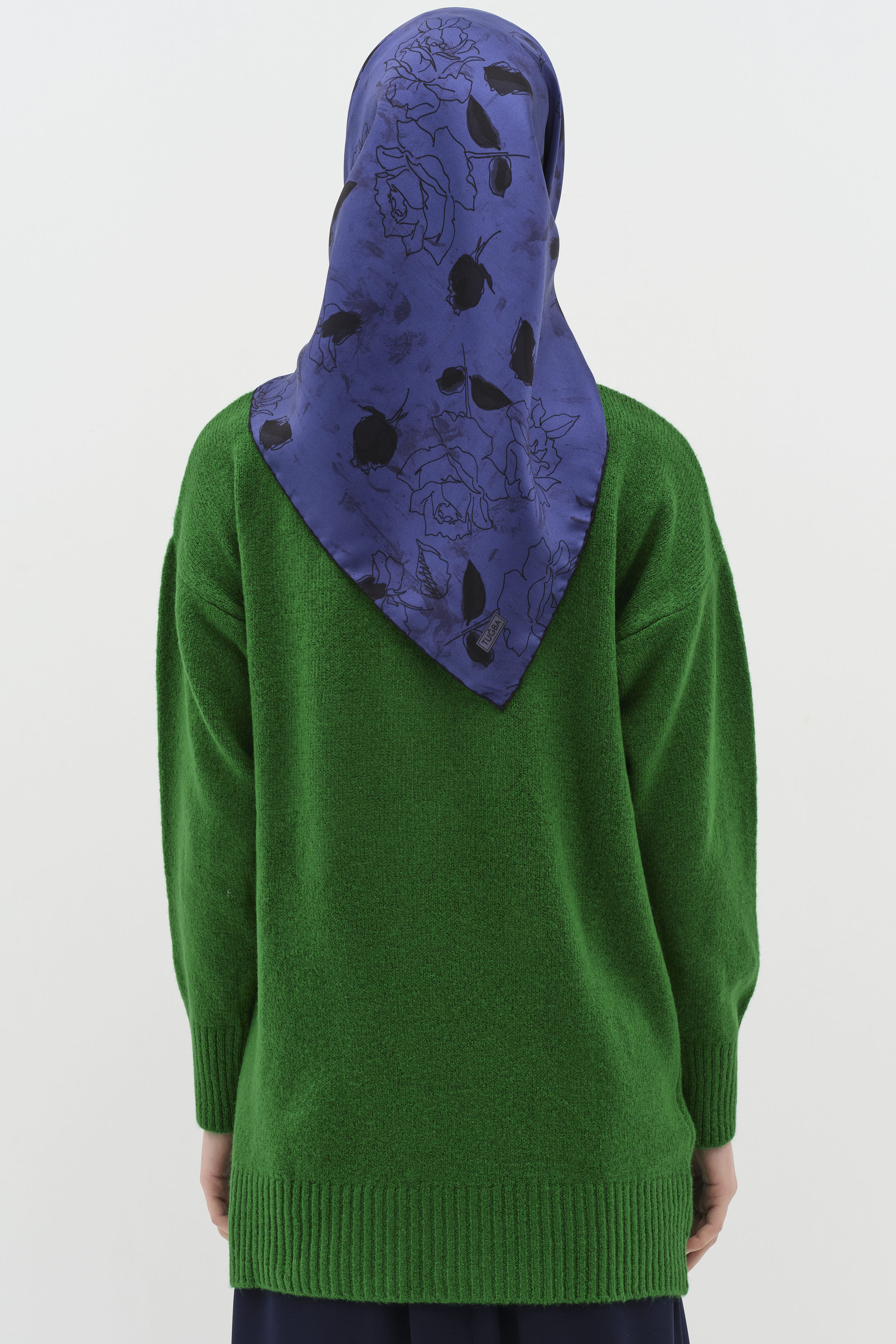 Sıfır Yaka Triko Tunik - Yeşil TUGBA