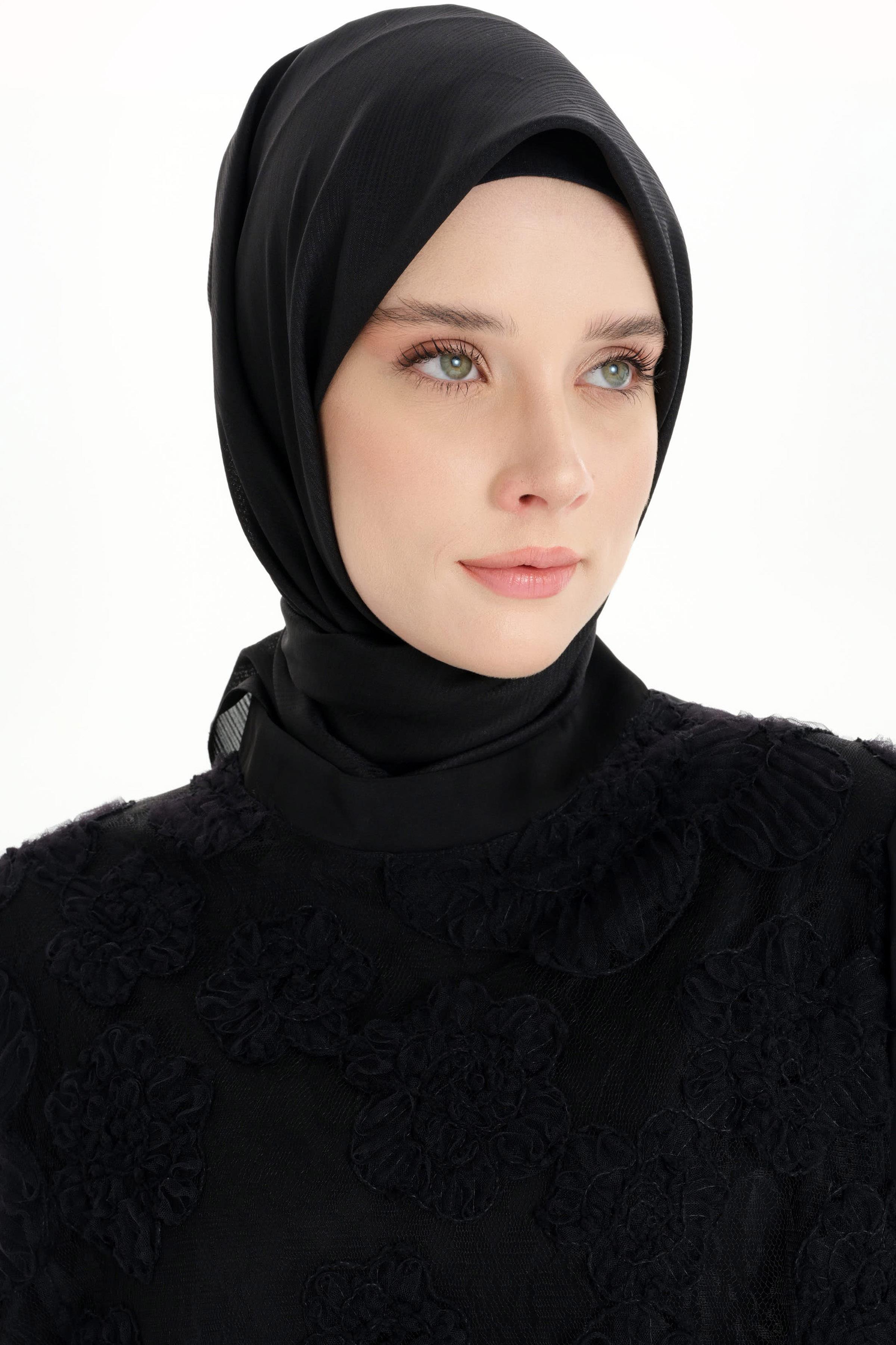 Şifon Eşarp - Siyah TUGBA