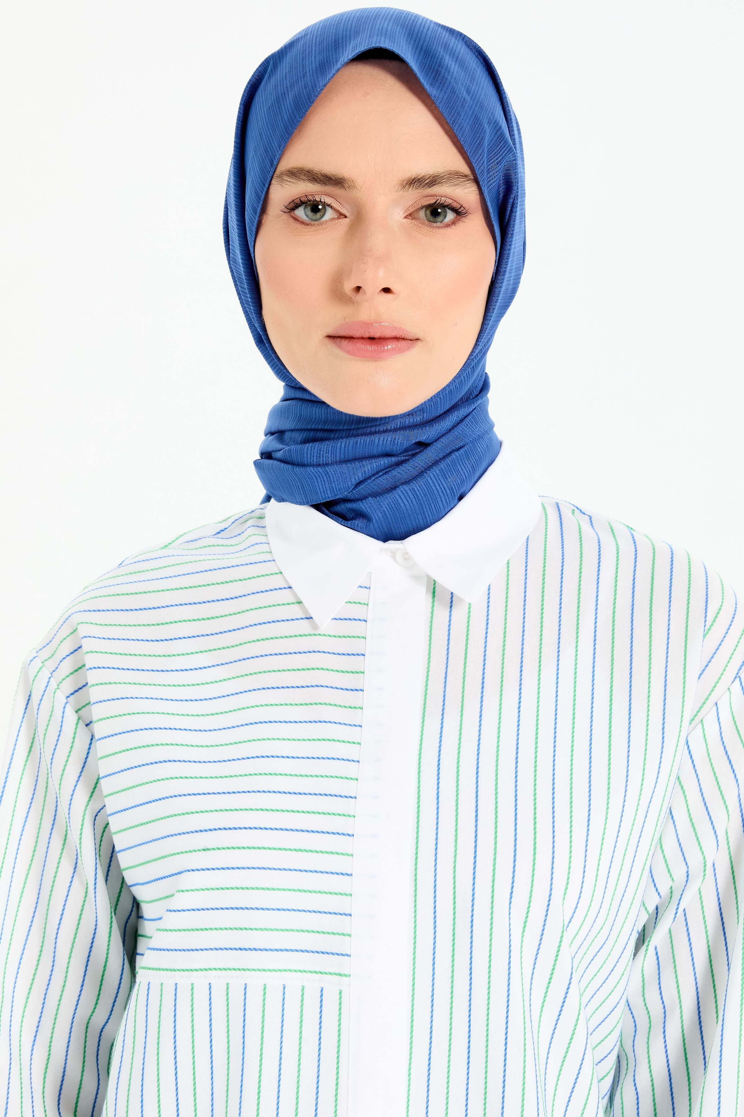 Şifon Şal - Mavi TUGBA