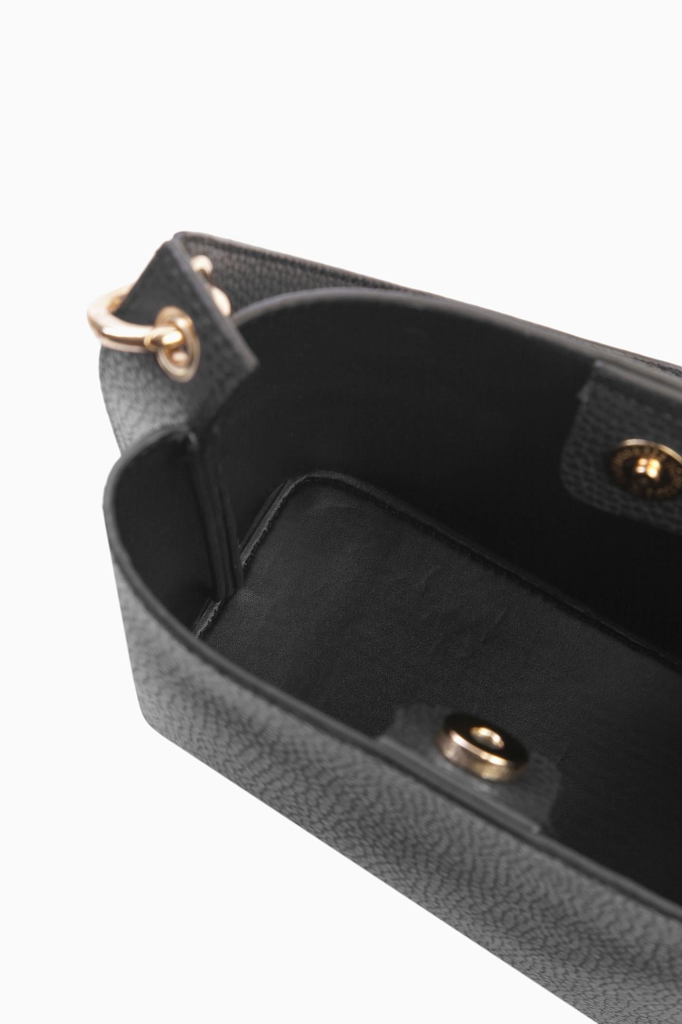 Omuz Askılı Üçgen Deri Çanta - Siyah TUGBA