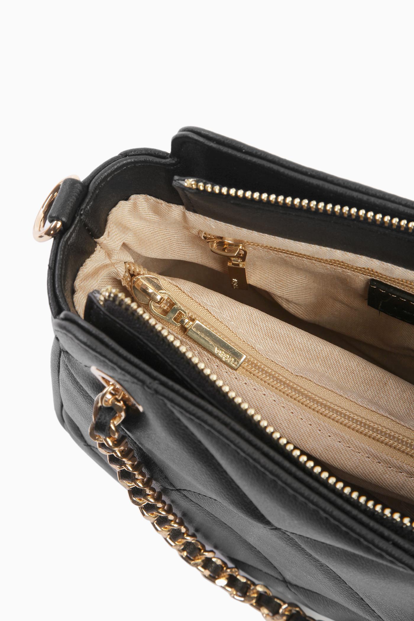 Zincir Kulplu Satchel Çanta - Siyah TUGBA