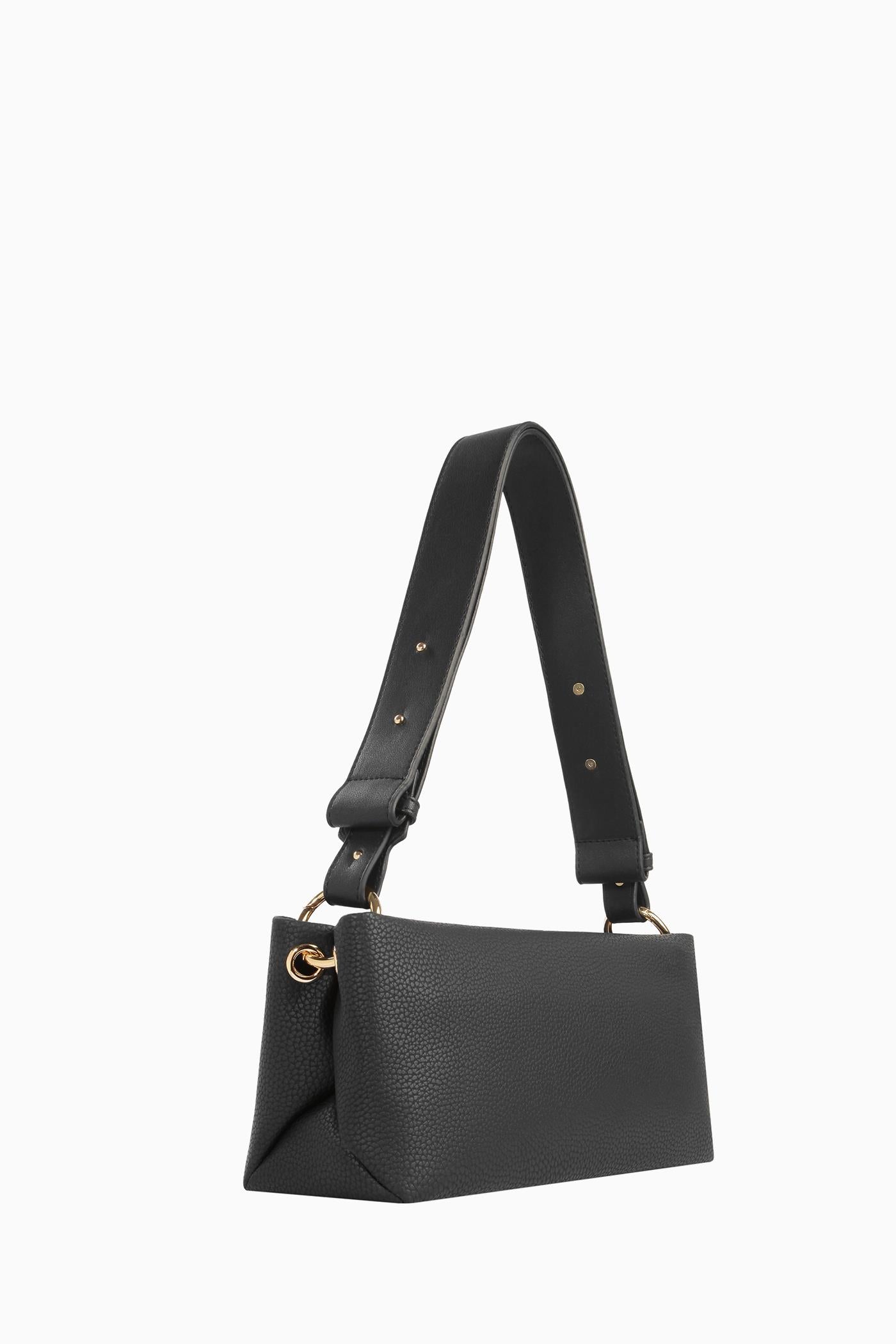 Yumuşak Deri Fermuarlı Çanta - Siyah TUGBA