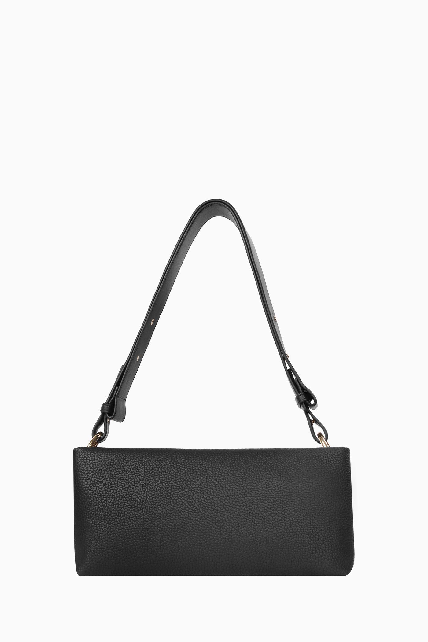 Yumuşak Deri Fermuarlı Çanta - Siyah TUGBA