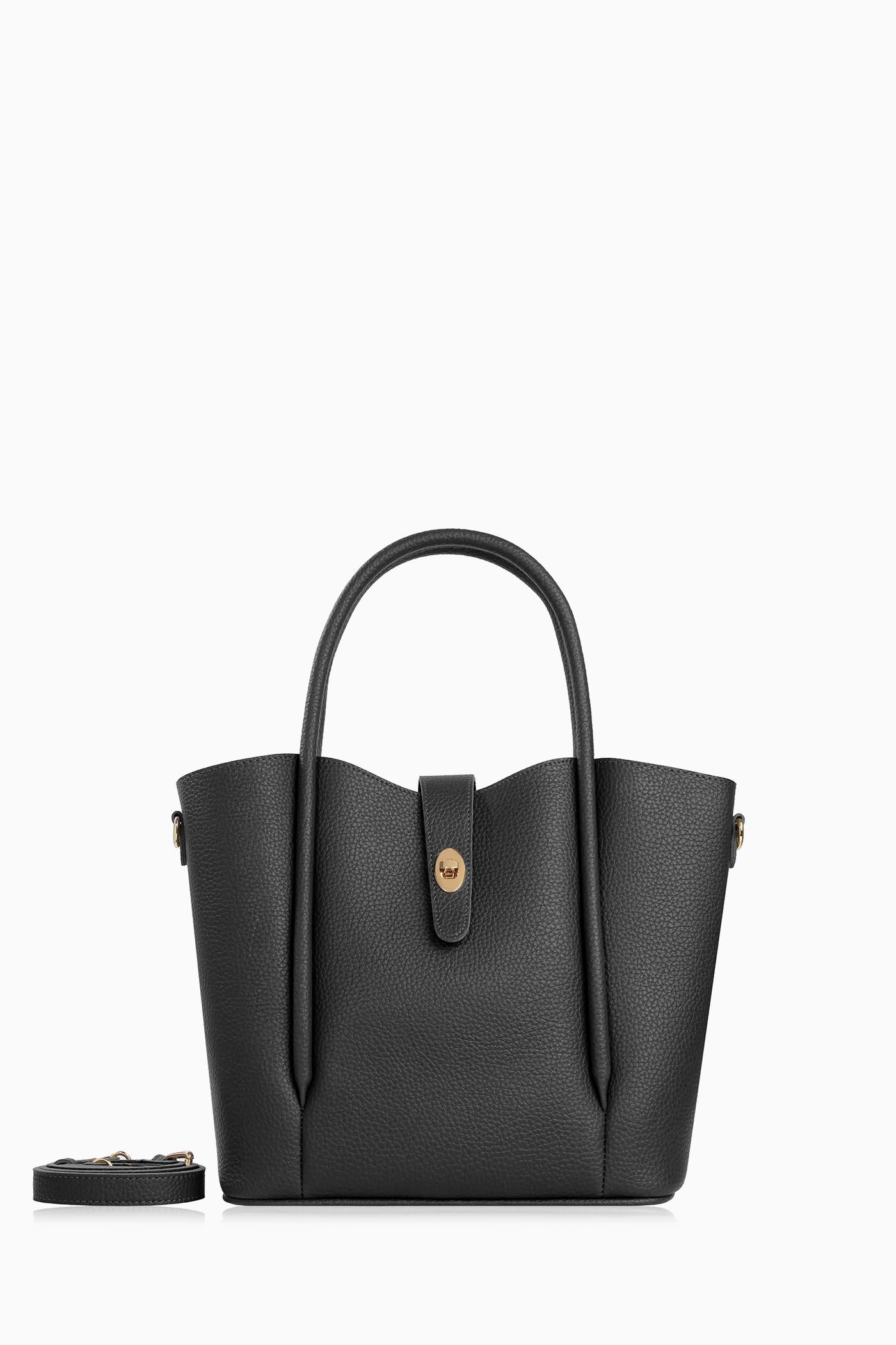 İkili Şerit Detaylı Çanta - Siyah TUGBA