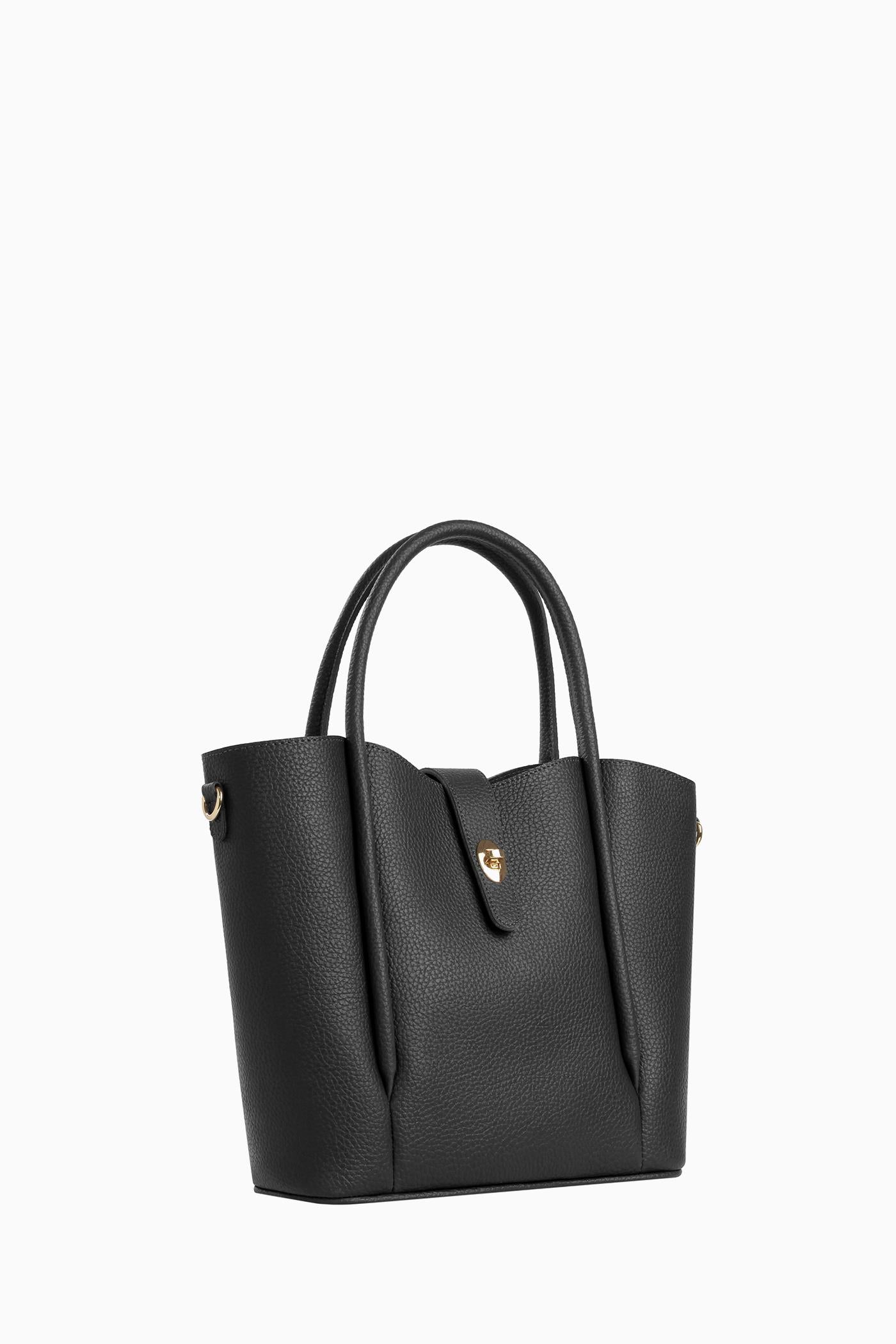 İkili Şerit Detaylı Çanta - Siyah TUGBA