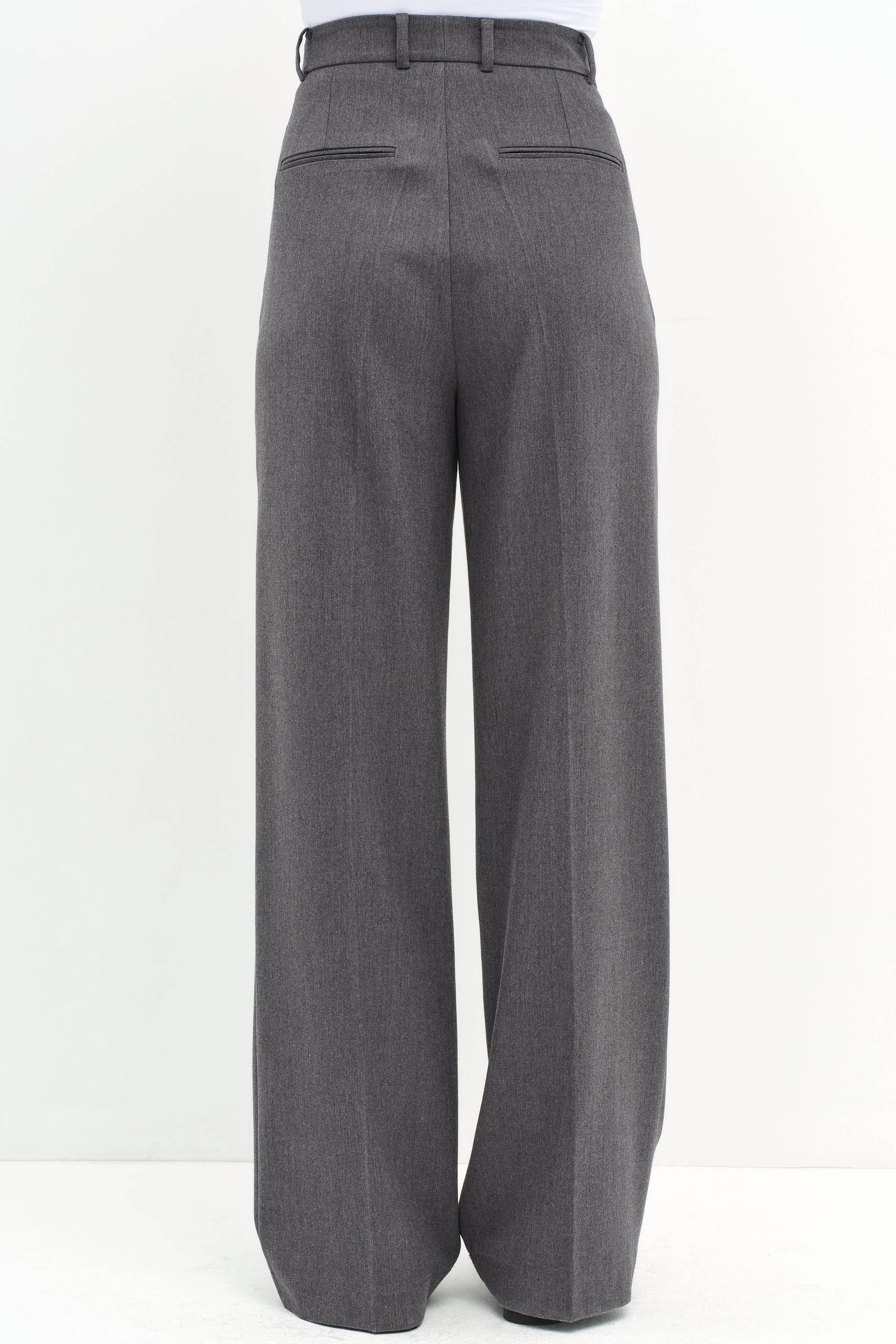 Süs Köprülü Bol Paça Pantolon - Füme TUGBA