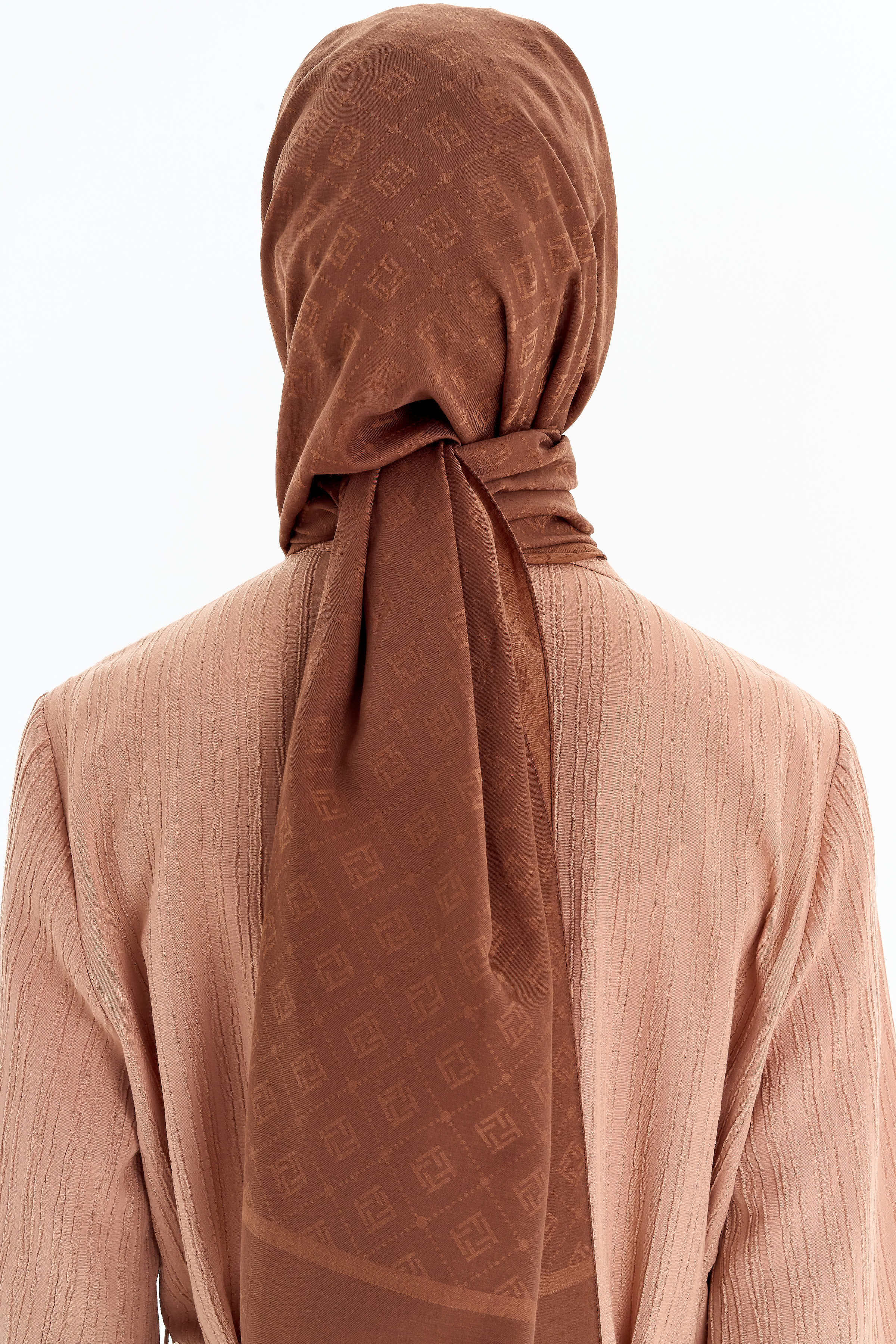 T Logo Pamuk Şal - Açık Kahve TUGBA