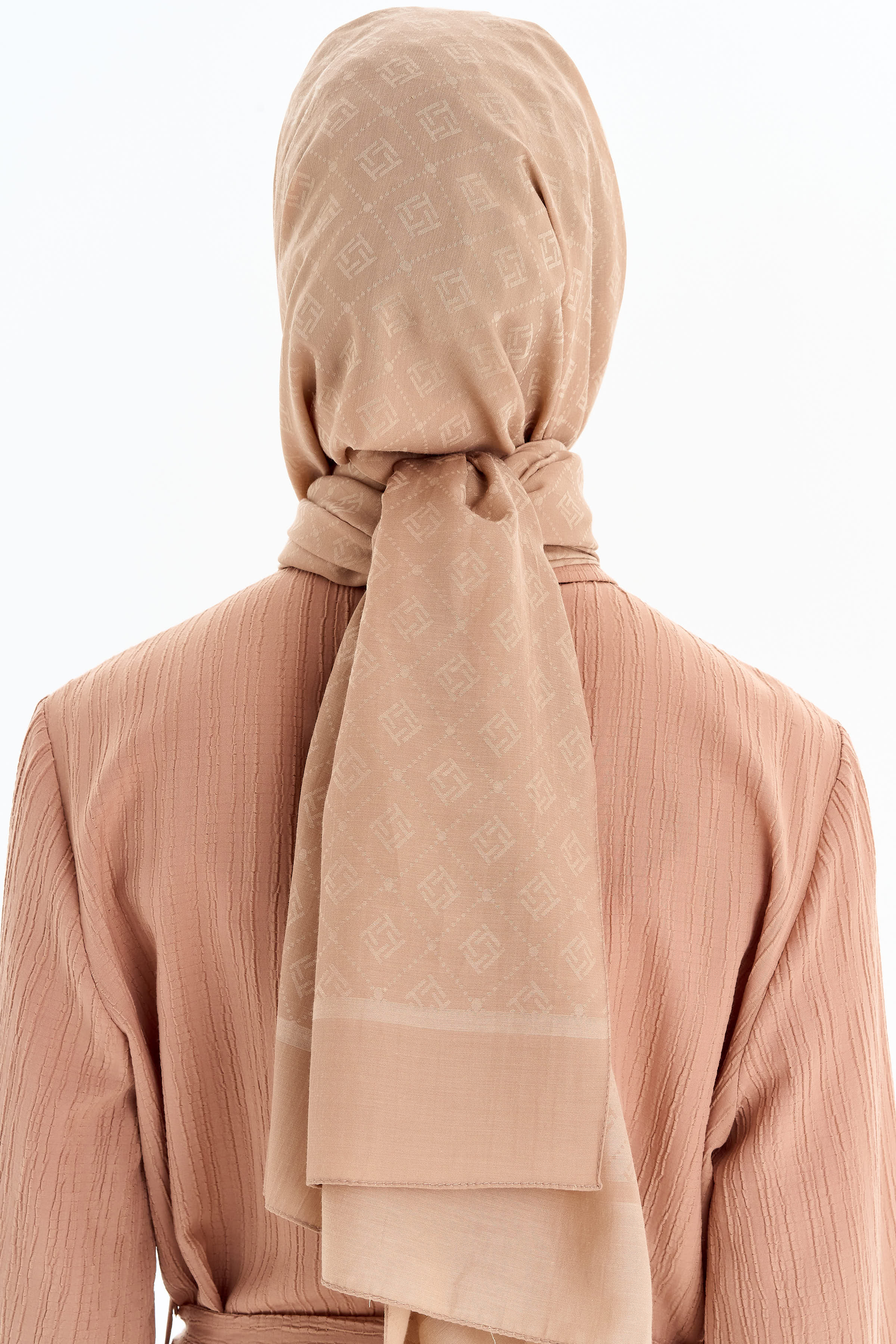 T Logo Pamuk Şal - Vizon TUGBA