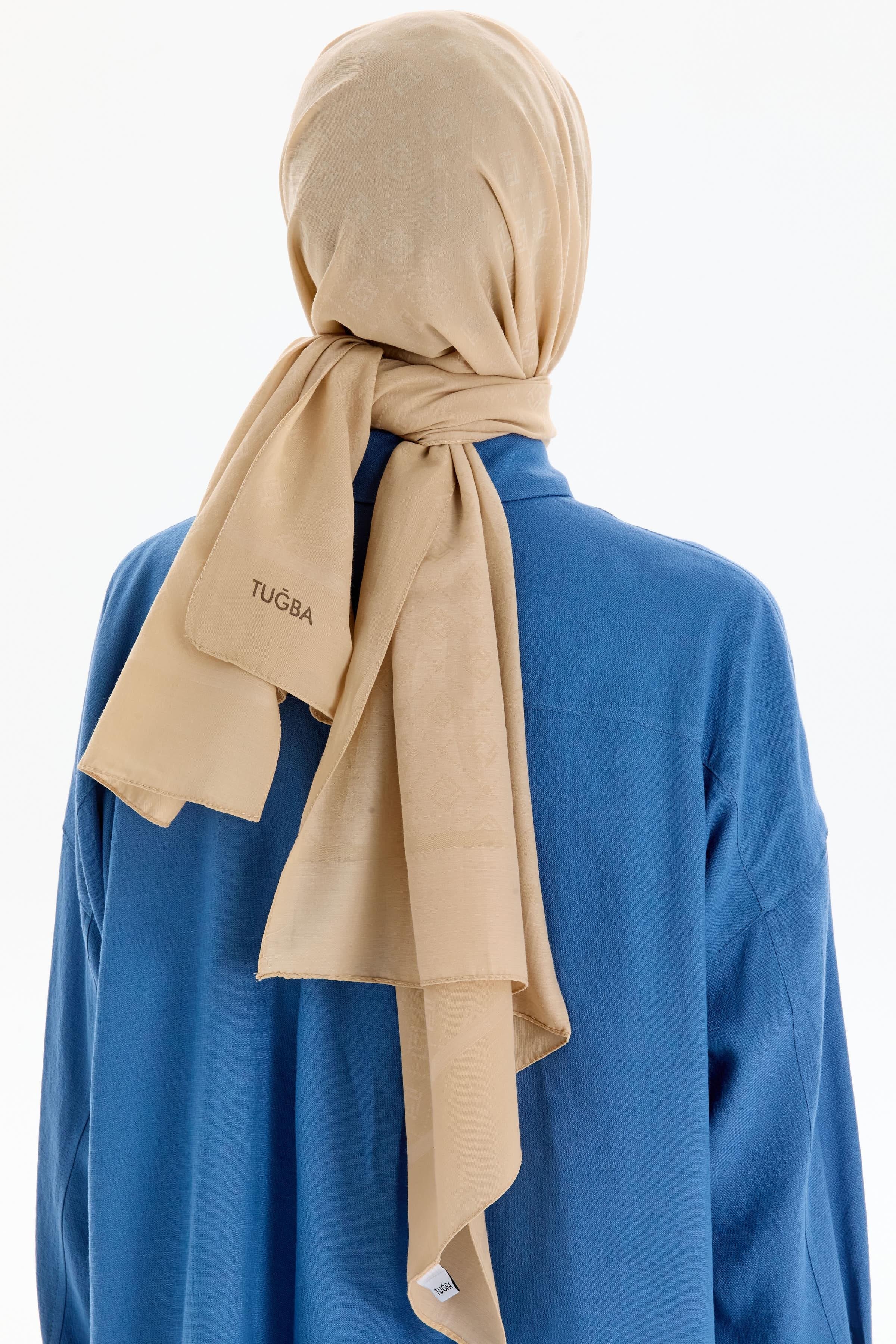 T Logo Pamuk Şal - Bej TUGBA
