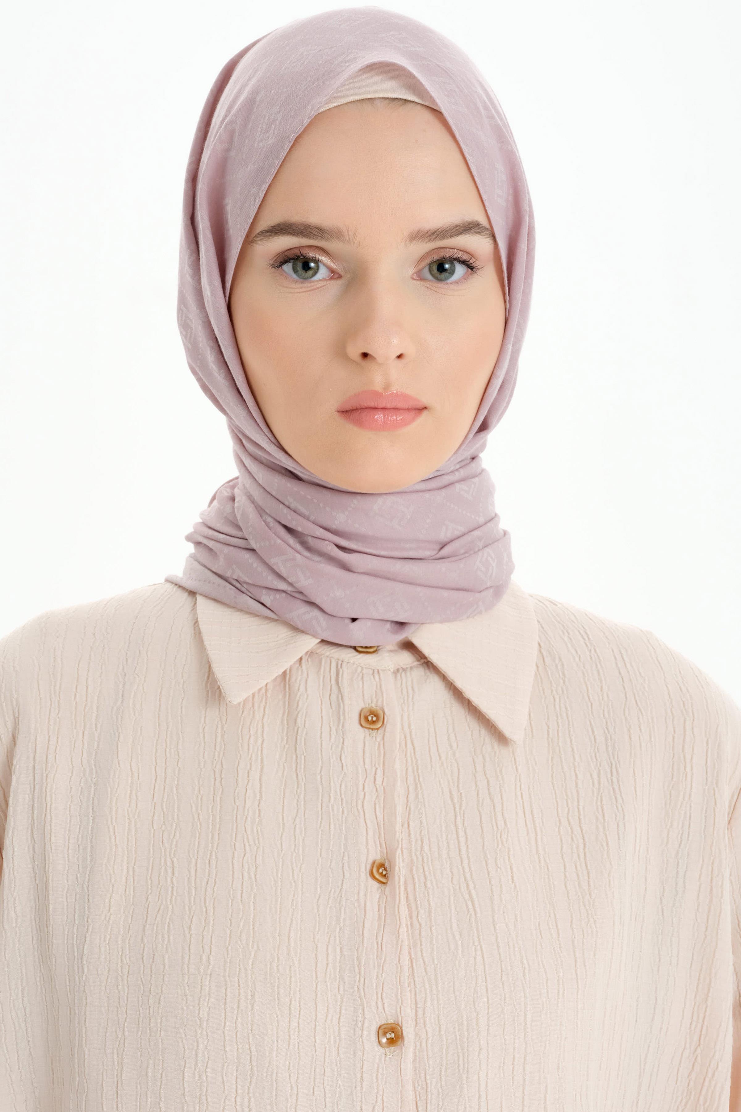 T Logo Pamuk Şal - Lila TUGBA