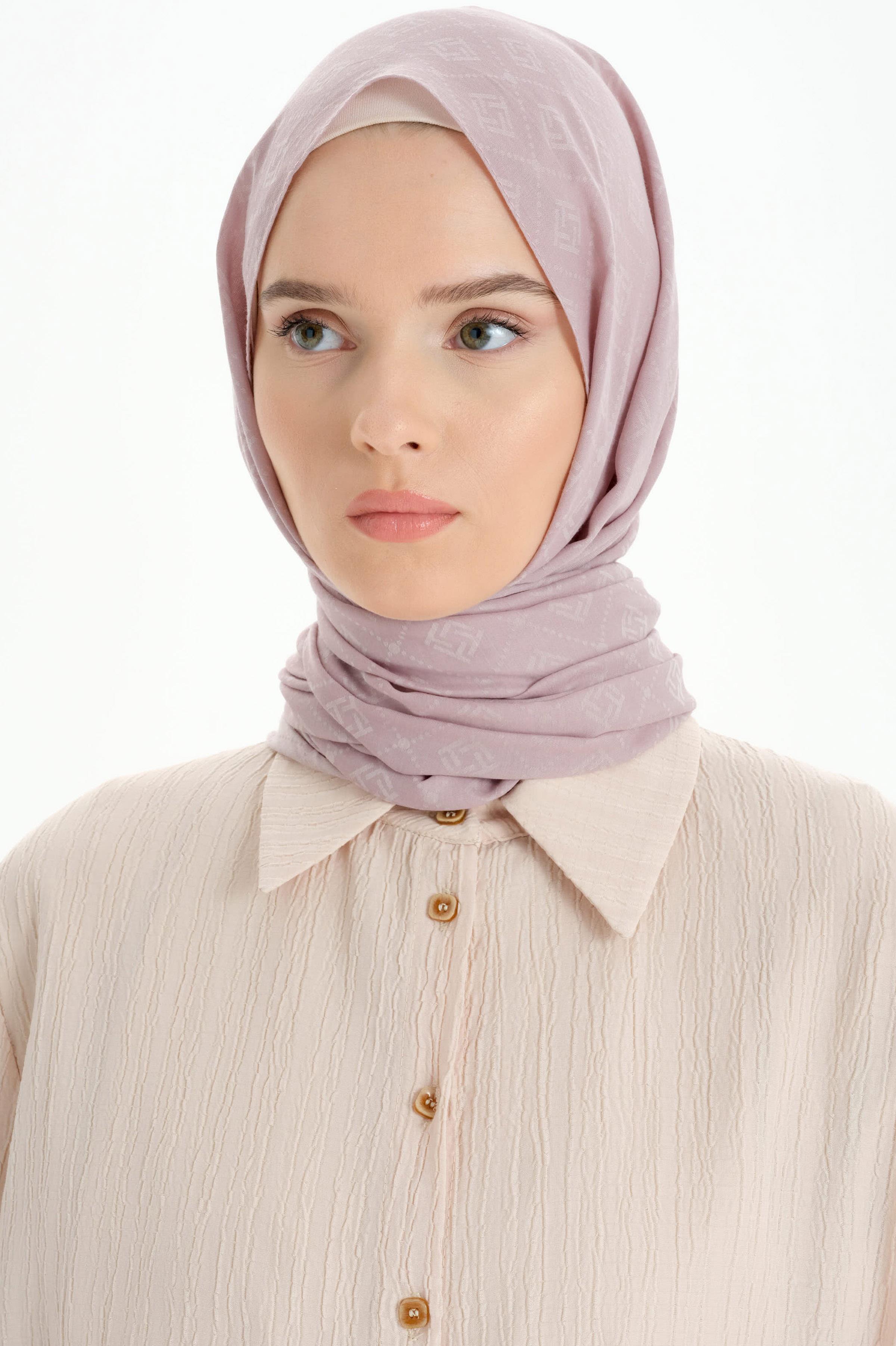 T Logo Pamuk Şal - Lila TUGBA