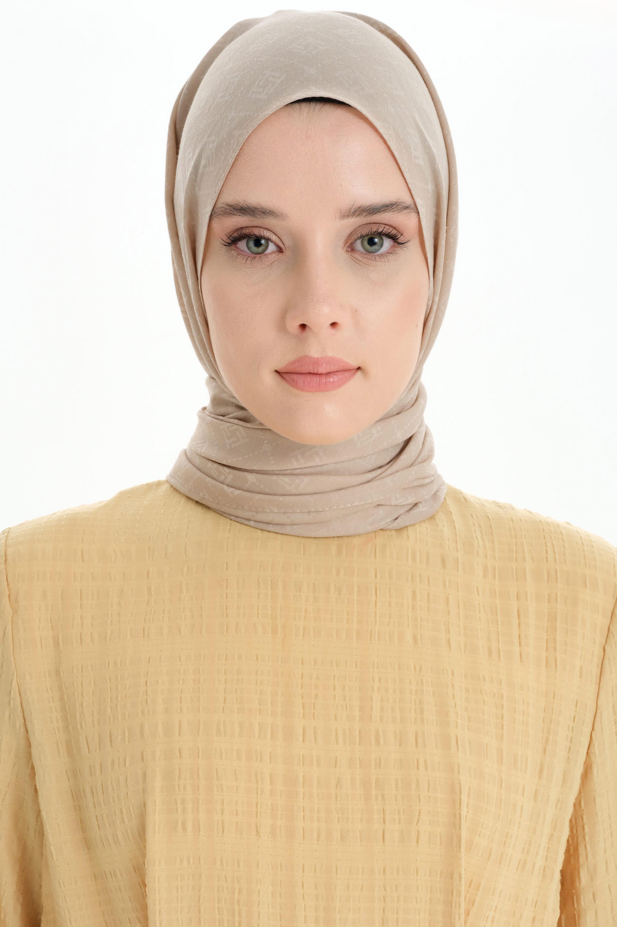 T Logo Pamuk Şal - Taş TUGBA