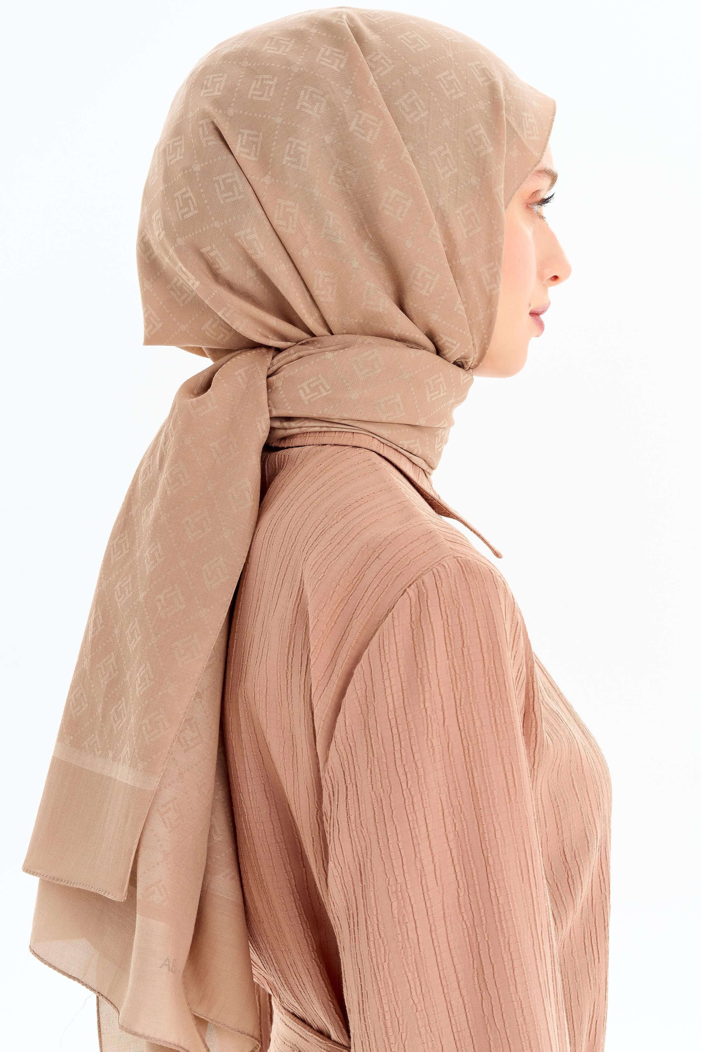 T Logo Pamuk Şal - Vizon TUGBA