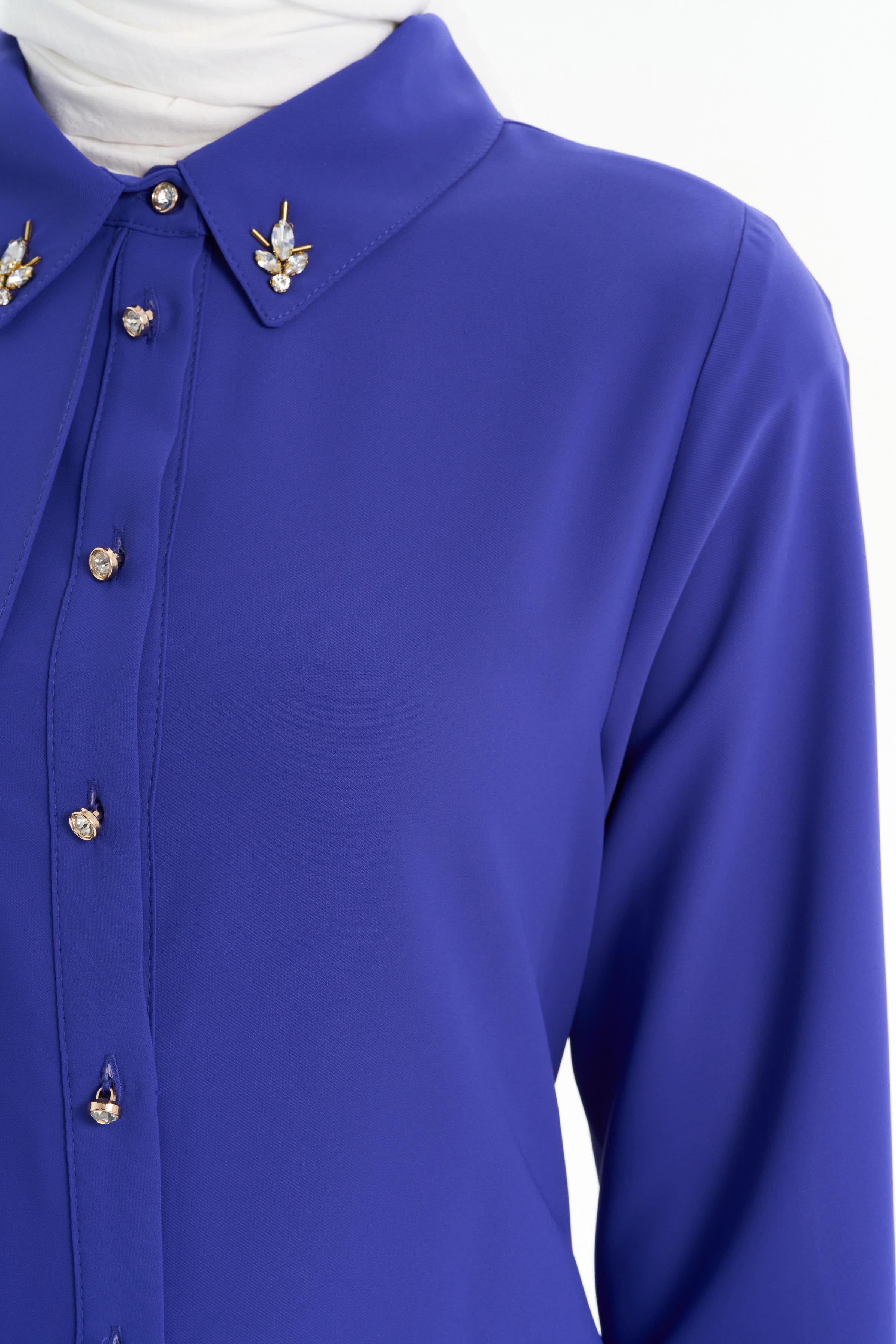 Taş Aksesuarlı Şık Tunik - Menekşe TUGBA