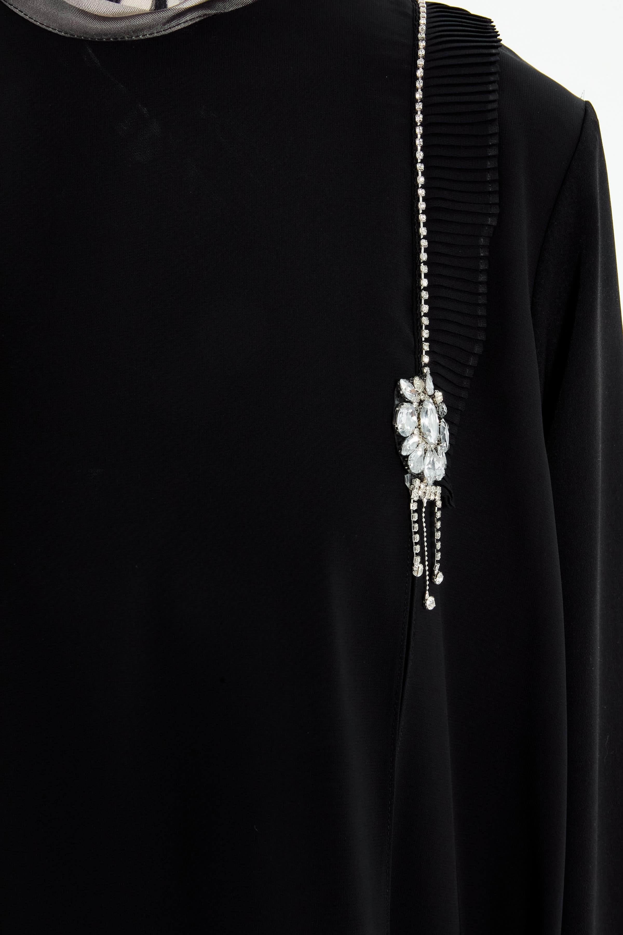 Taş Detaylı Bluz - Siyah TUGBA