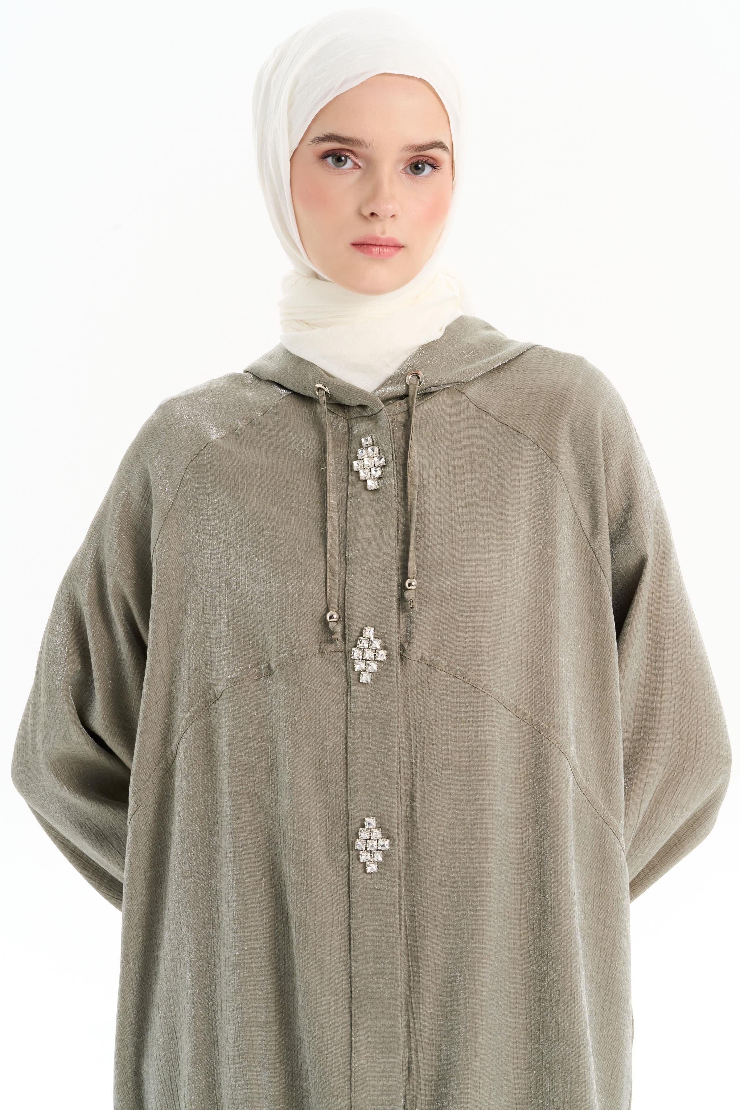 Taş Detaylı Tunik Pantolon Takım - Yeşil TUGBA