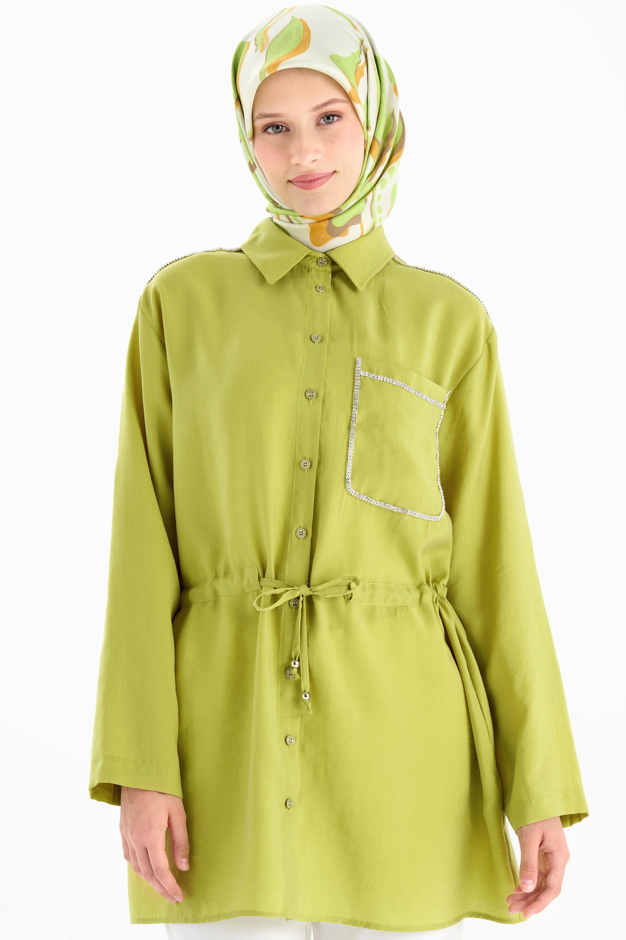 Taş Şeritli Beli Bağlamalı Tunik - Asit TUGBA