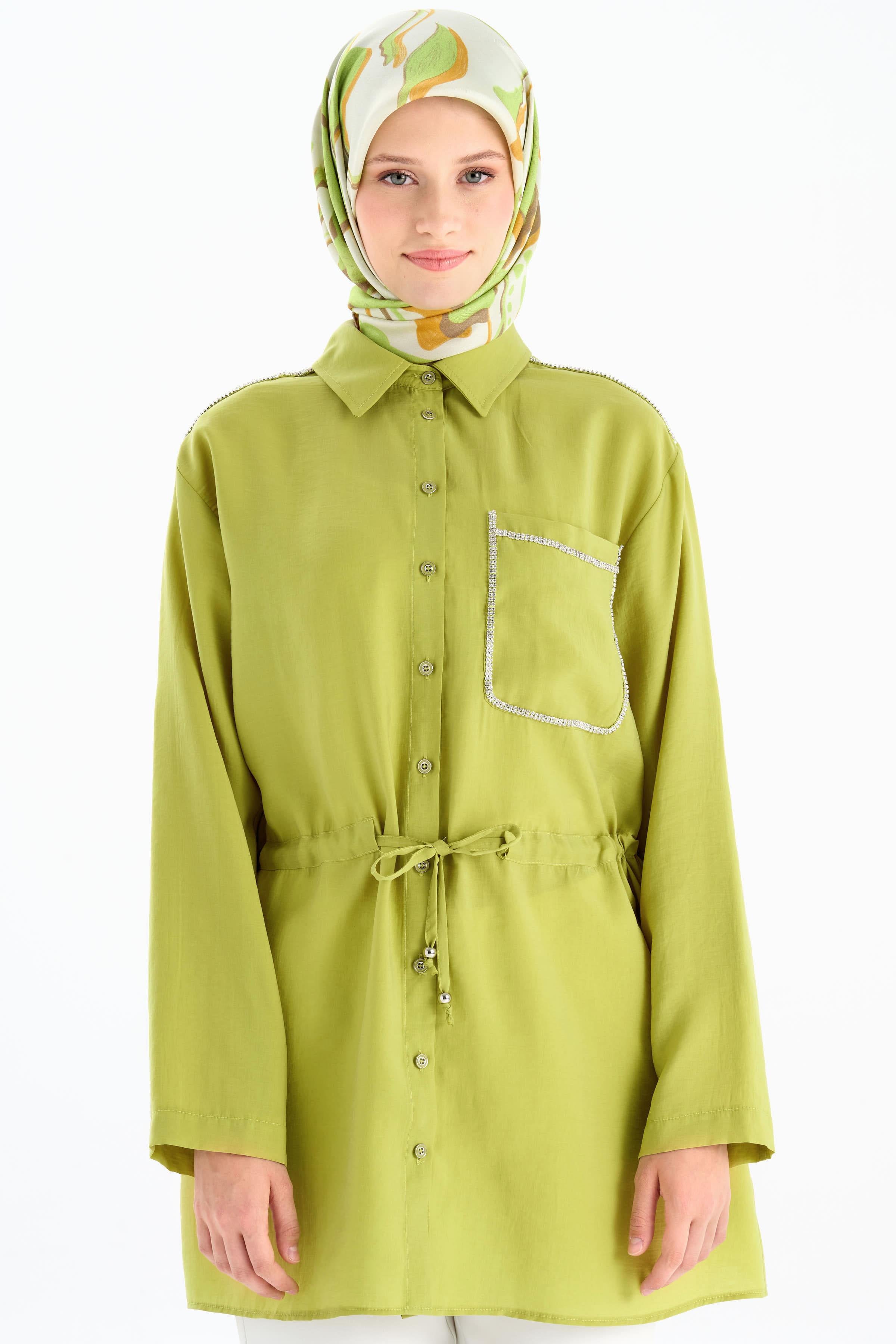 Taş Şeritli Beli Bağlamalı Tunik - Asit TUGBA