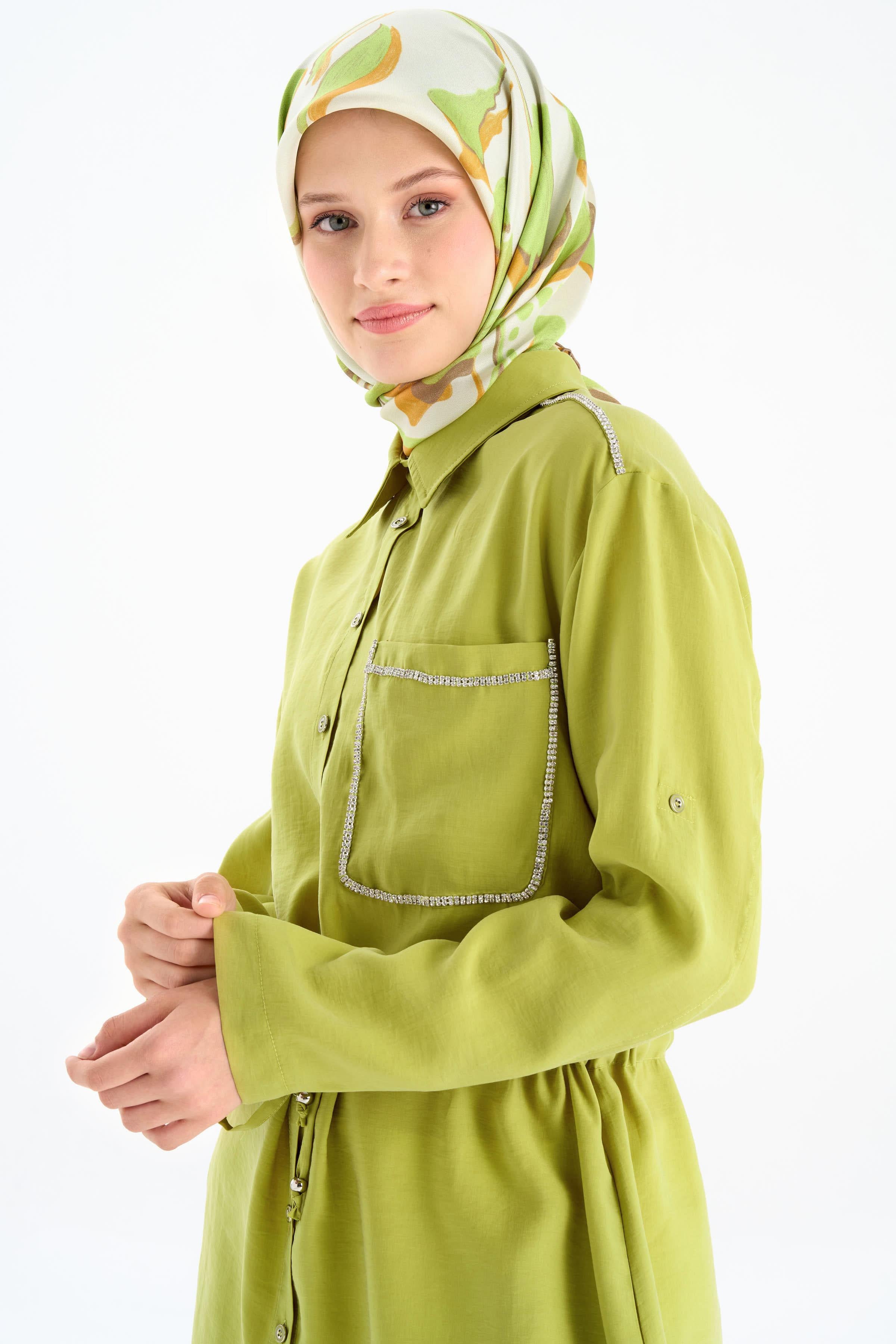 Taş Şeritli Beli Bağlamalı Tunik - Asit TUGBA