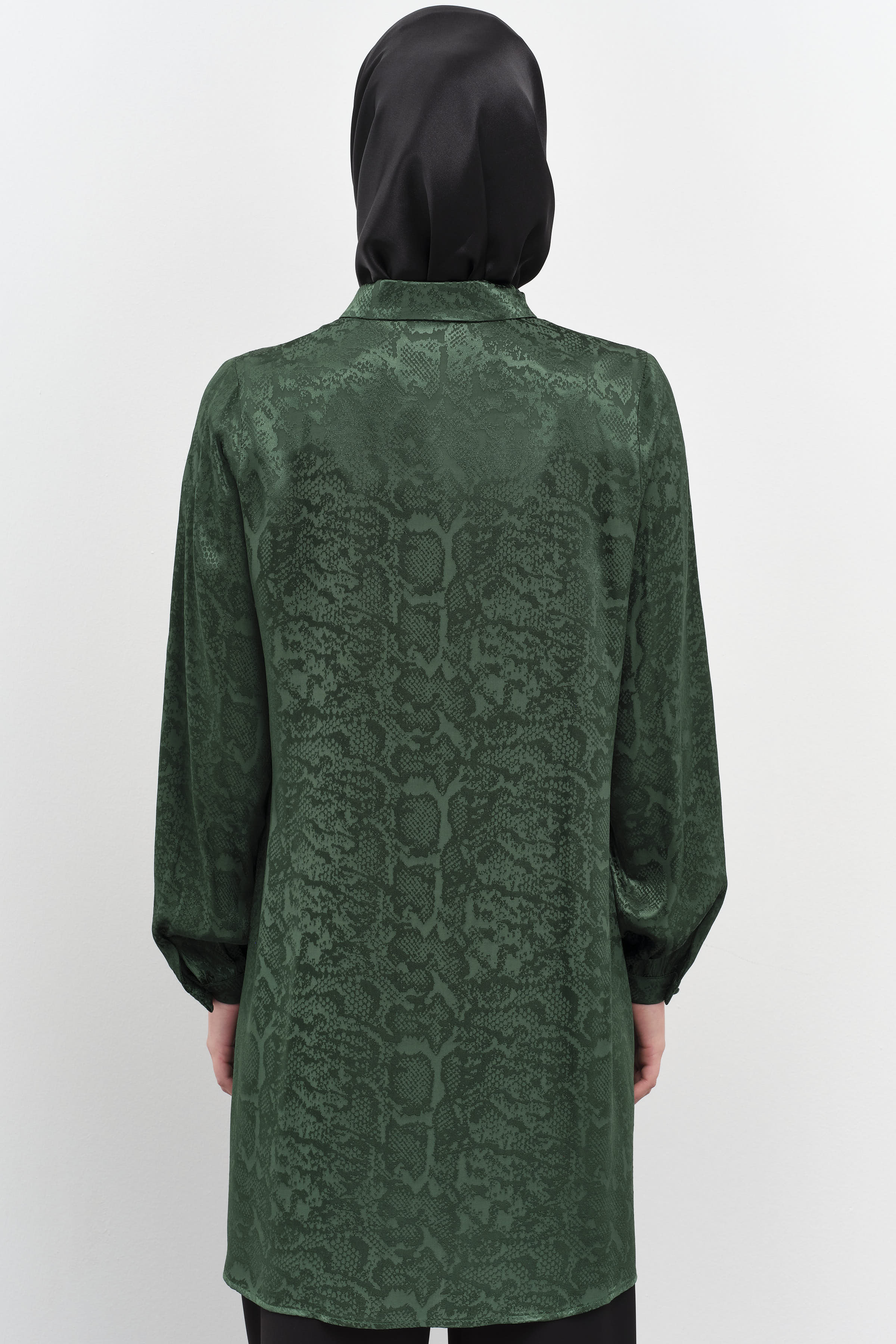 Taş Yapıştırmalı Jakar Tunik - Yeşil TUGBA