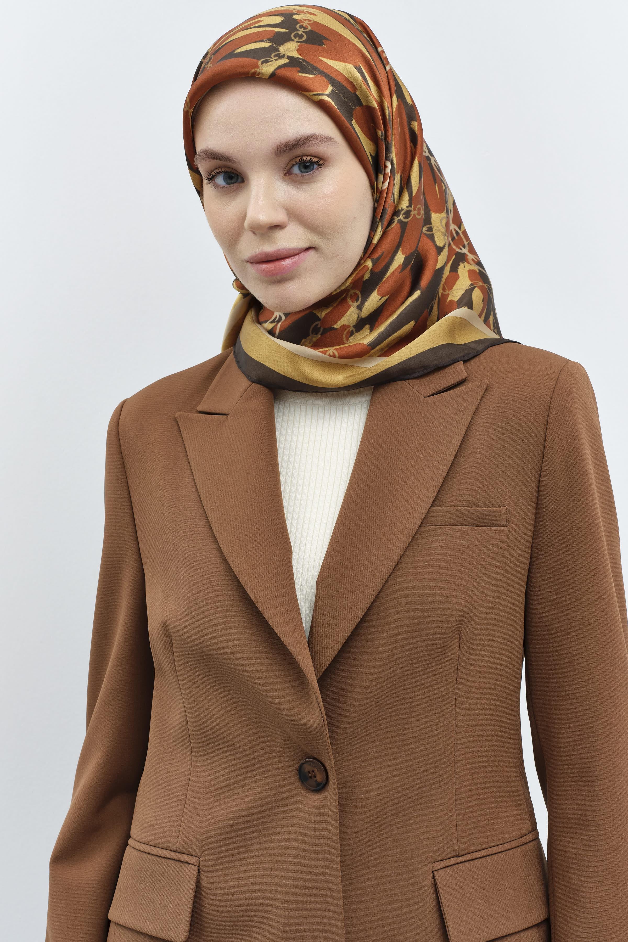 Tek Düğmeli Ceket Pantolon Takım - Kahve TUGBA