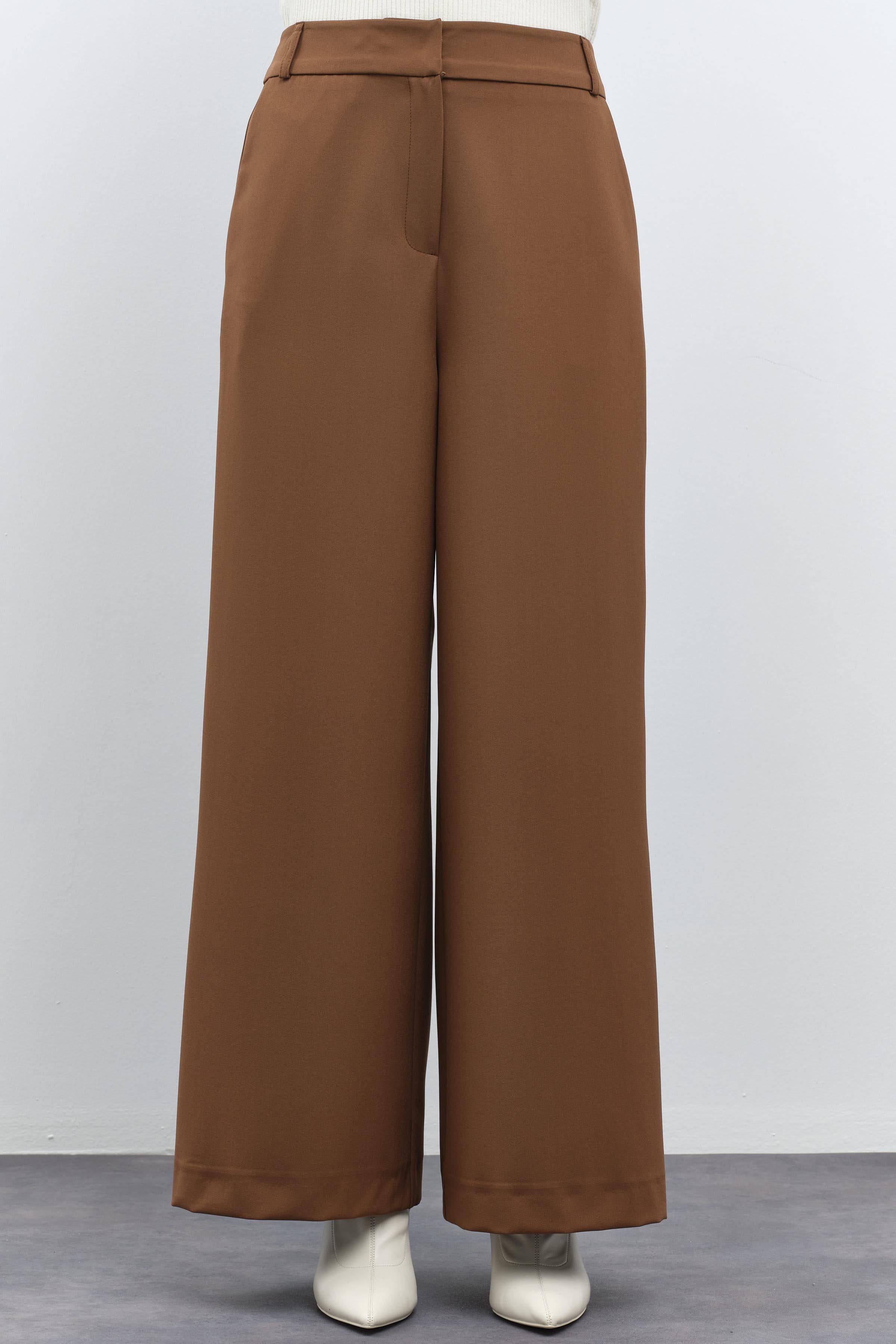 Tek Düğmeli Ceket Pantolon Takım - Kahve TUGBA