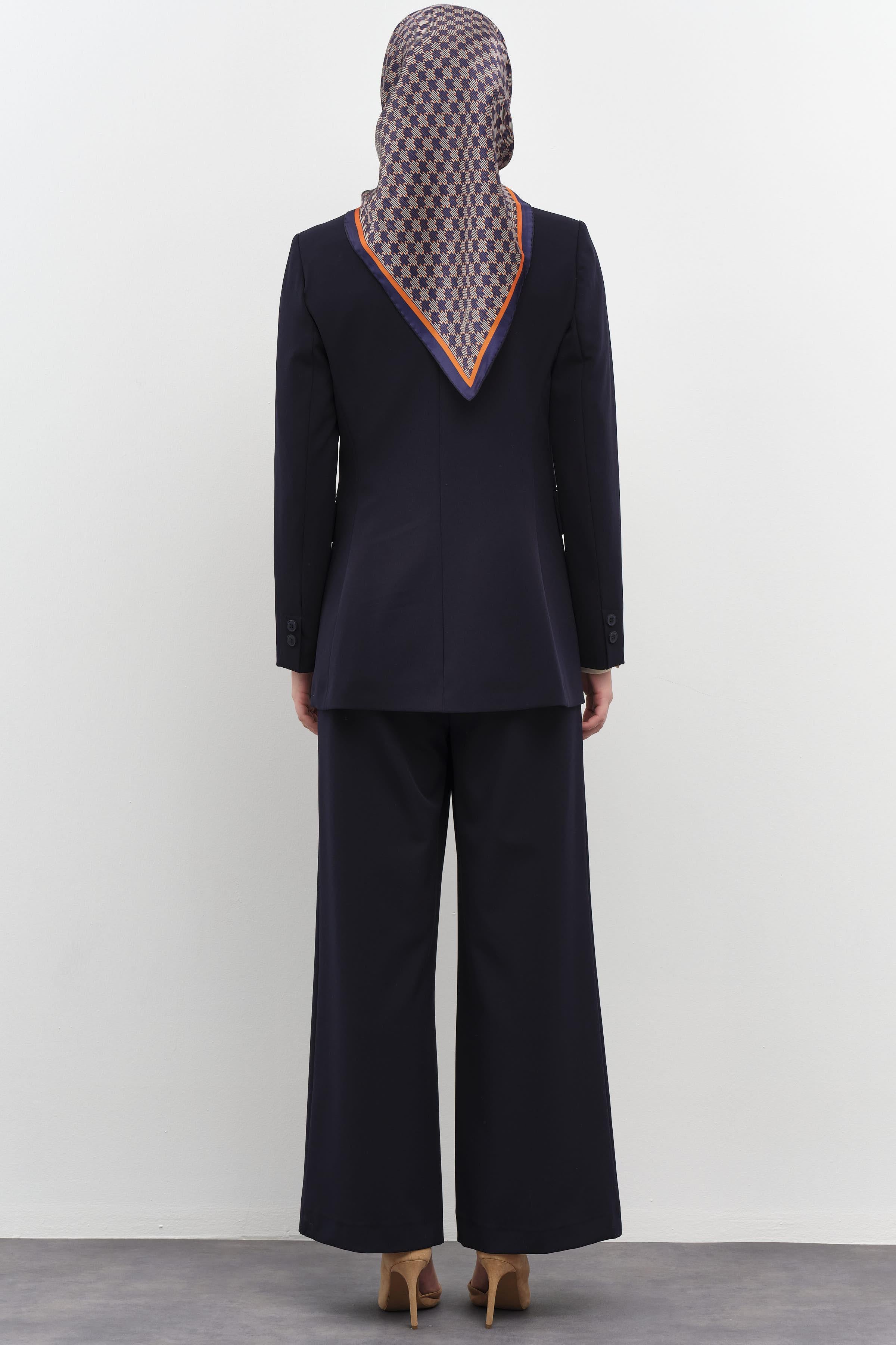 Tek Düğmeli Ceket Pantolon Takım - Lacivert TUGBA