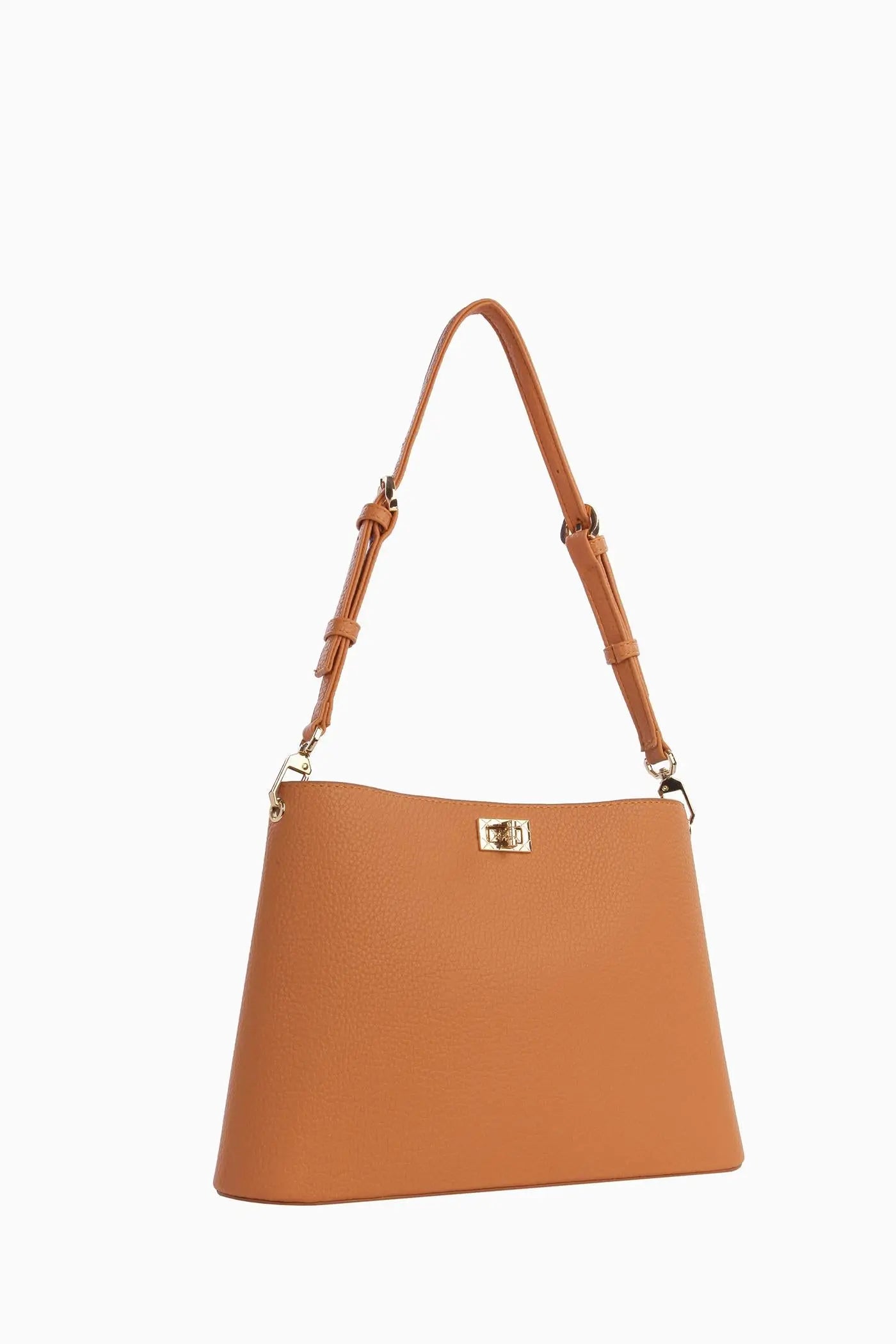 Tek Kulplu Kilit Çanta - Açık Kahve TUGBA