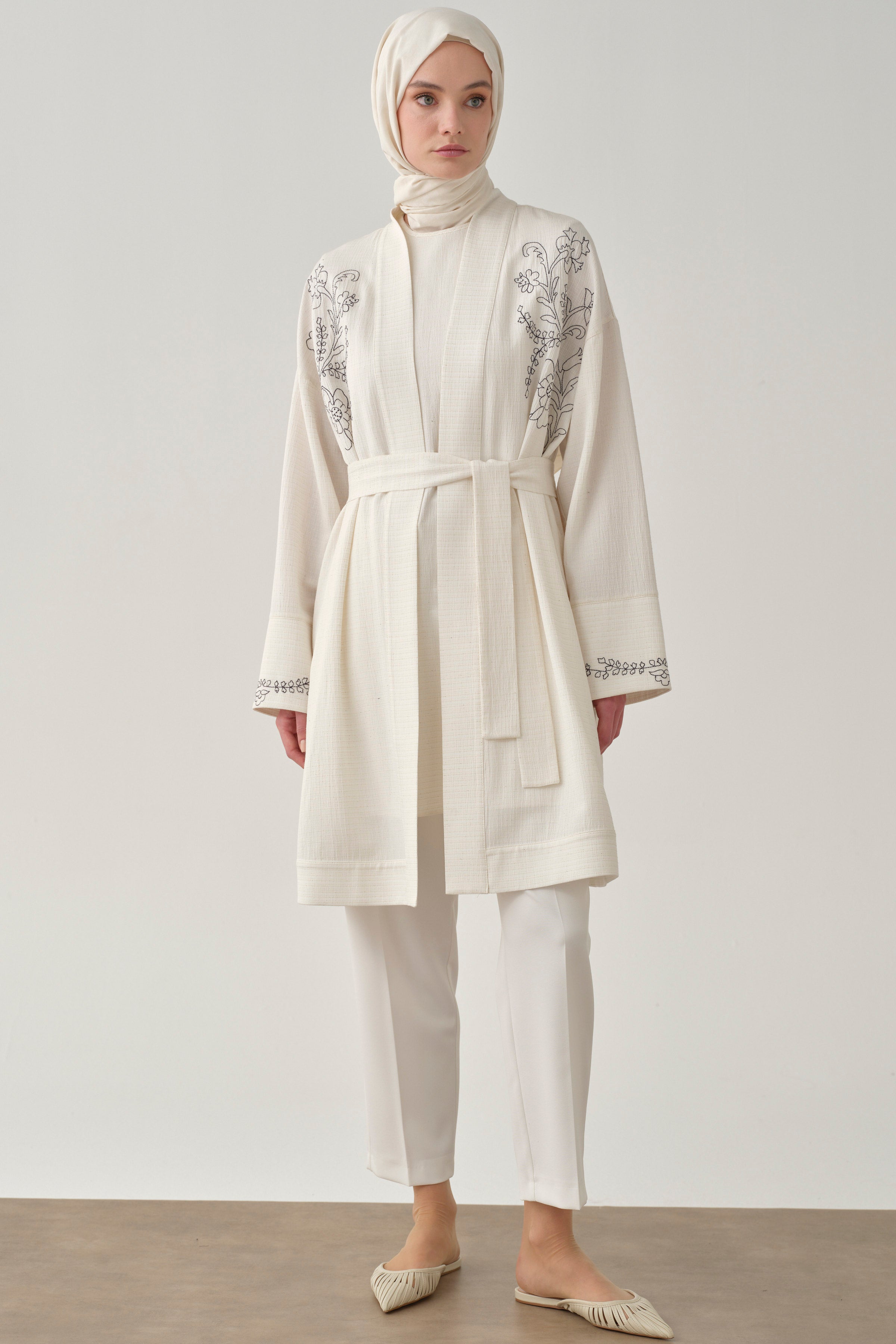 Tek Pile Basic Pantolon - Ekru TUGBA