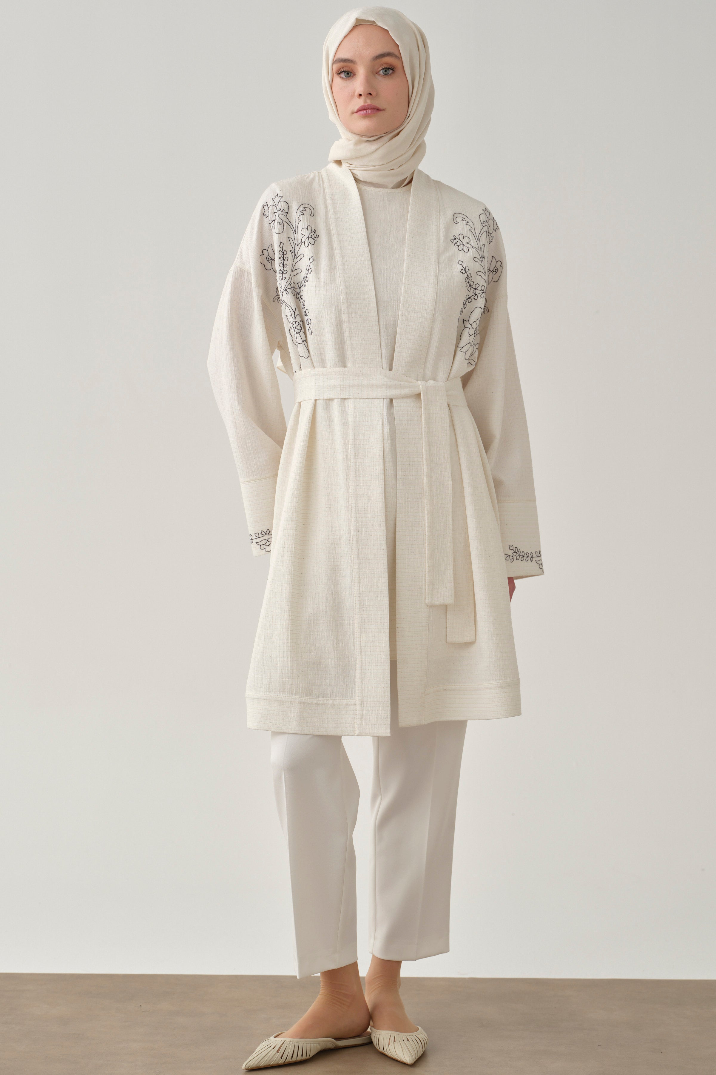 Tek Pile Basic Pantolon - Ekru TUGBA