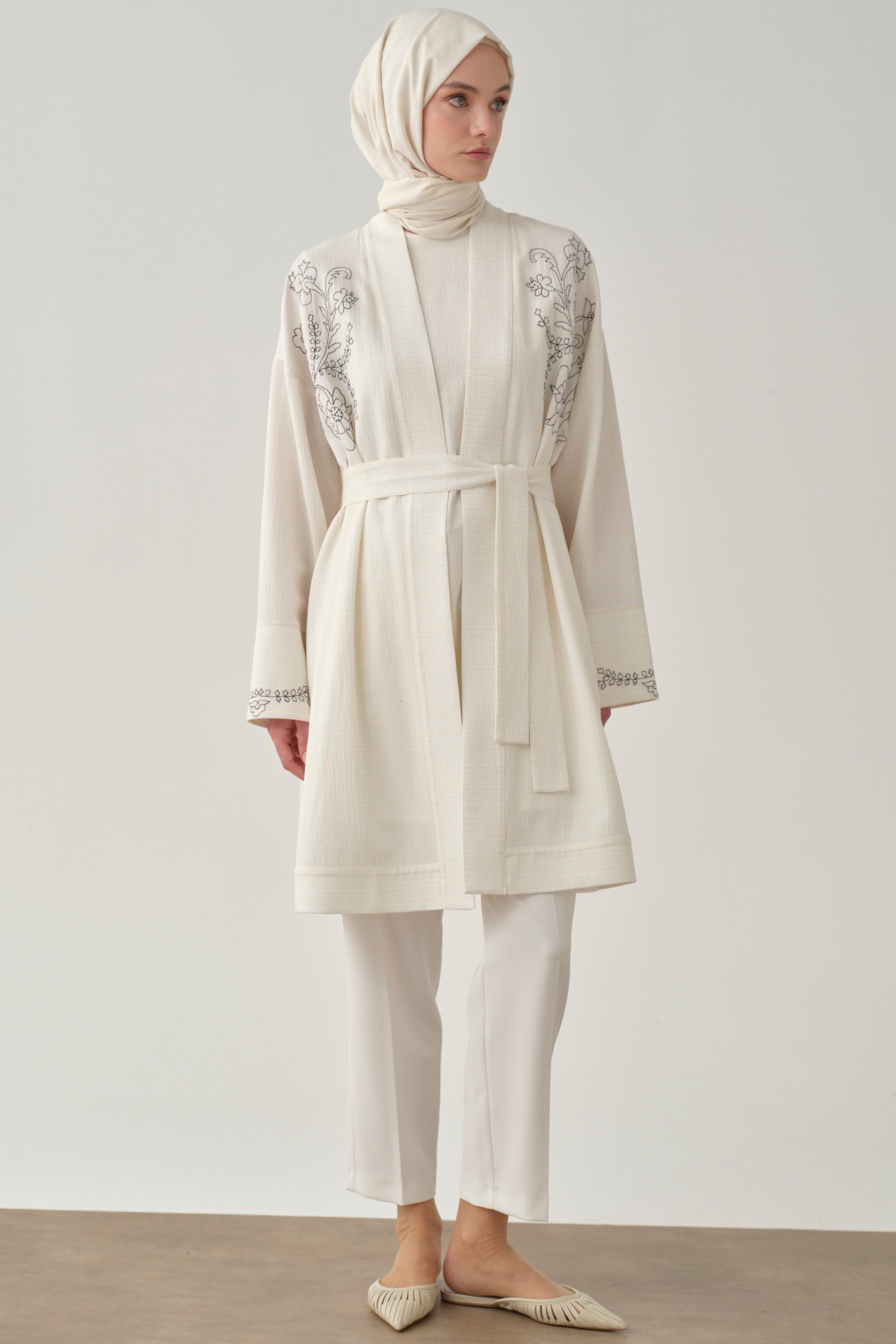 Tek Pile Basic Pantolon - Ekru TUGBA