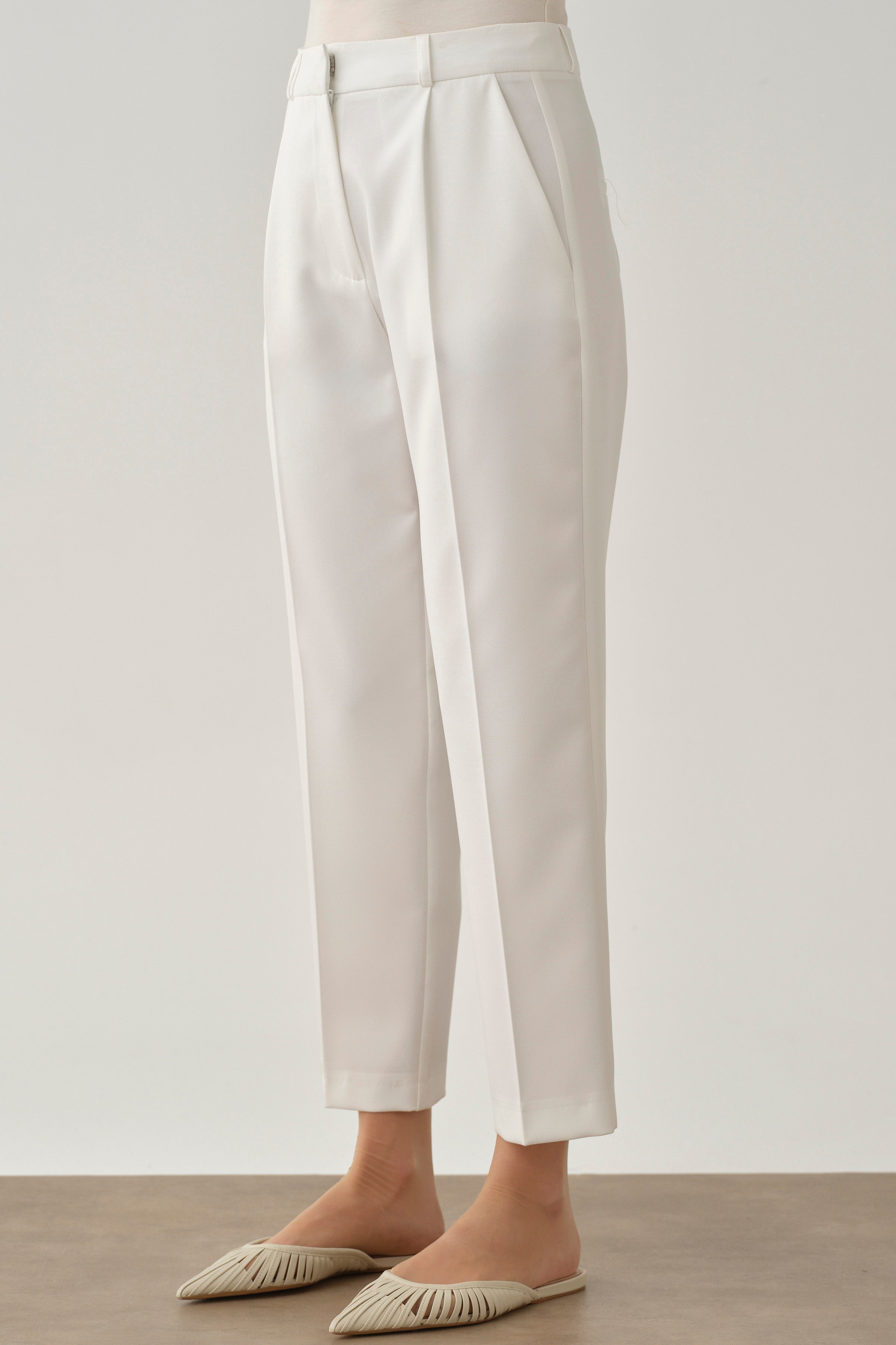 Tek Pile Basic Pantolon - Ekru TUGBA